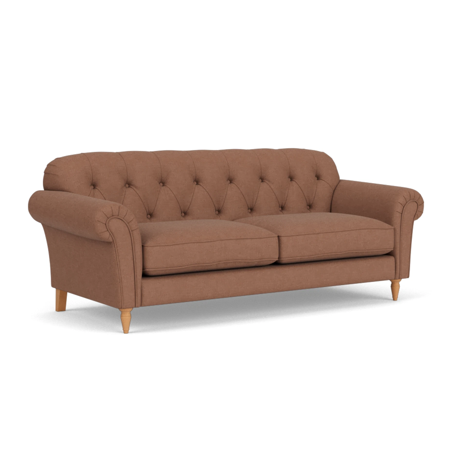 Chapman 4 Seater Sofa in House Linen Mix - Dusky Blush with Light legs