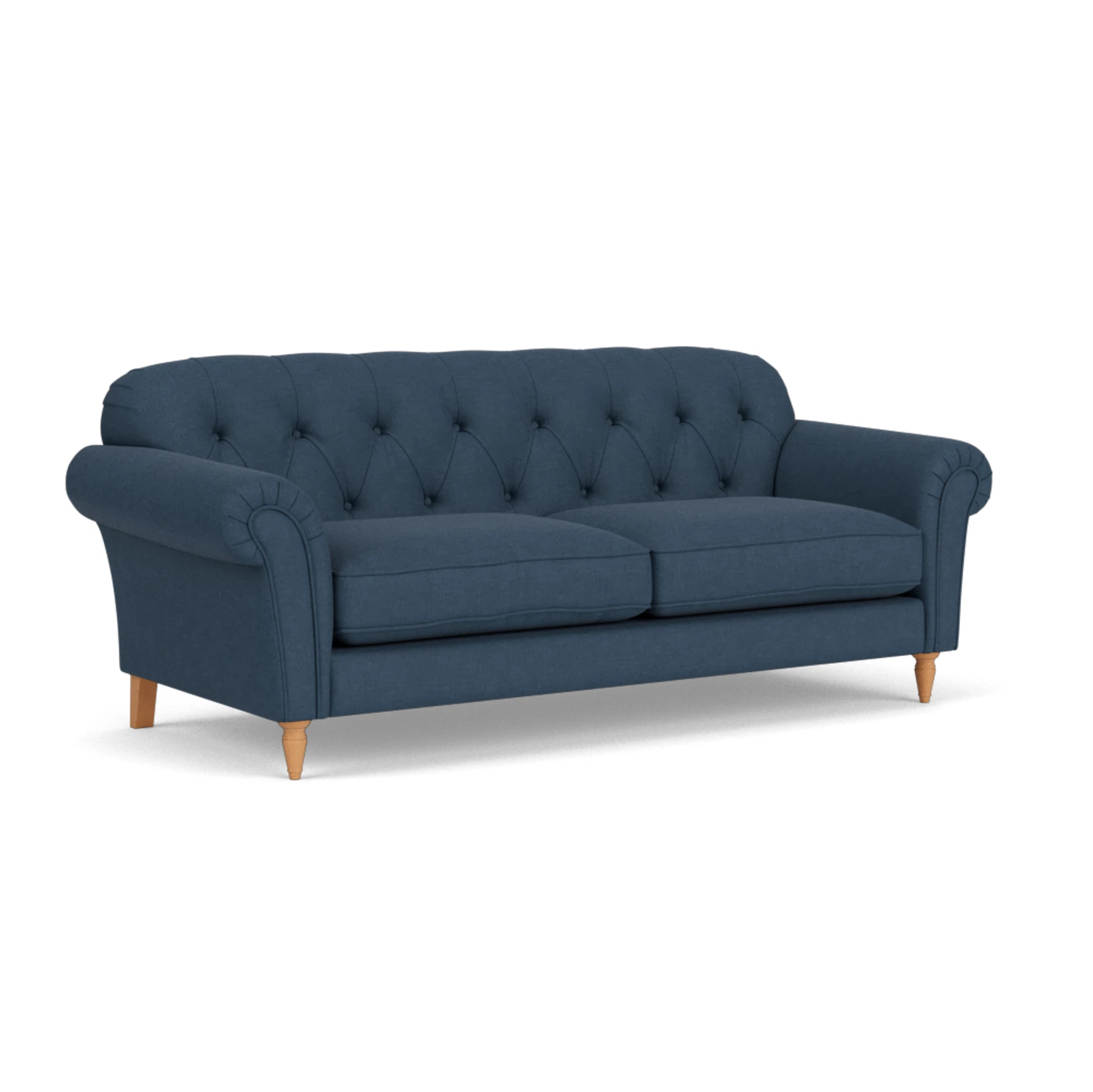 Chapman 4 Seater Sofa in House Linen Mix - Indigo with Light legs