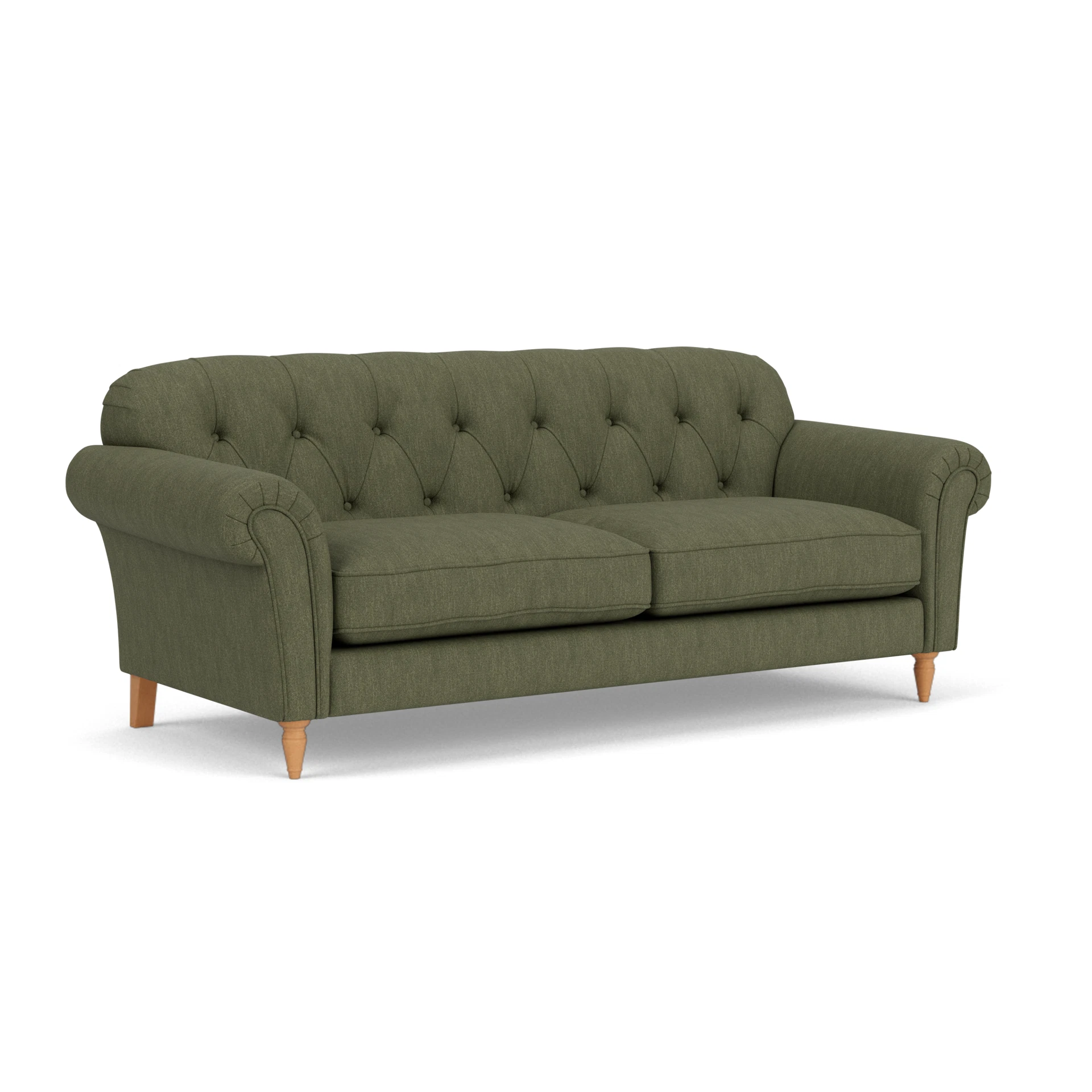 Chapman 4 Seater Sofa in Luxury Italian Linen - Fern with Light legs