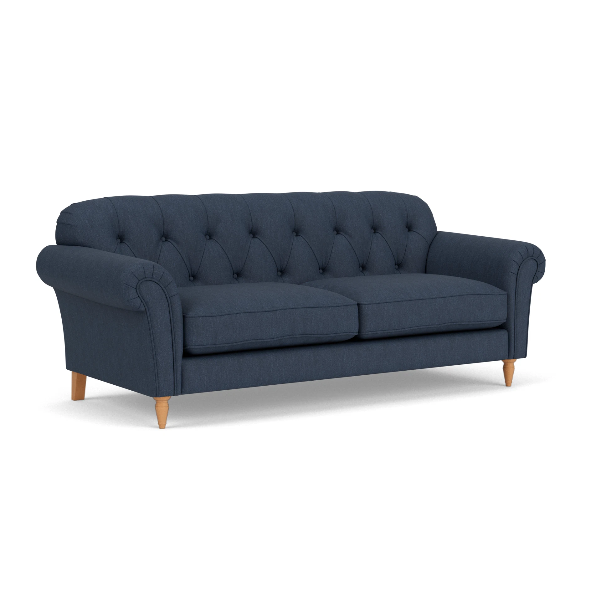 Chapman 4 Seater Sofa in Luxury Italian Linen - Indigo with Light legs