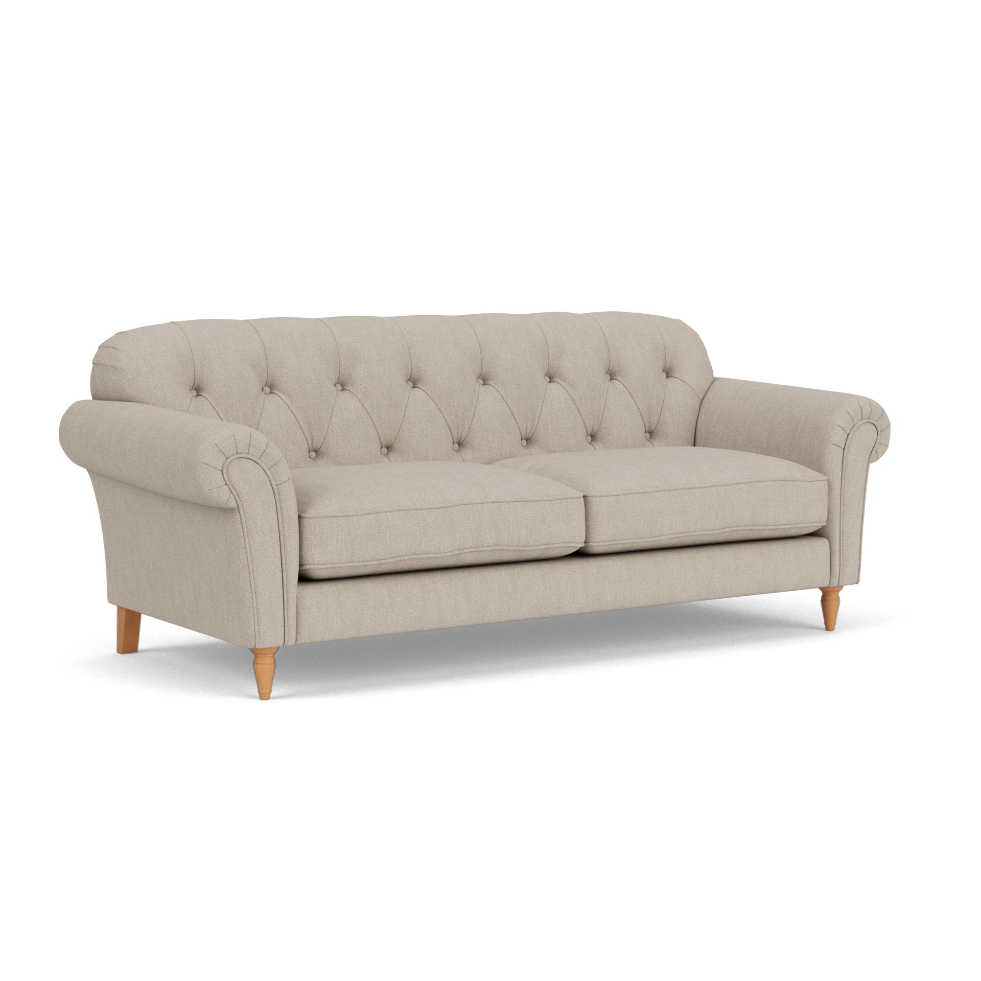 Chapman 4 Seater Sofa in Luxury Italian Linen - Natural with Light legs