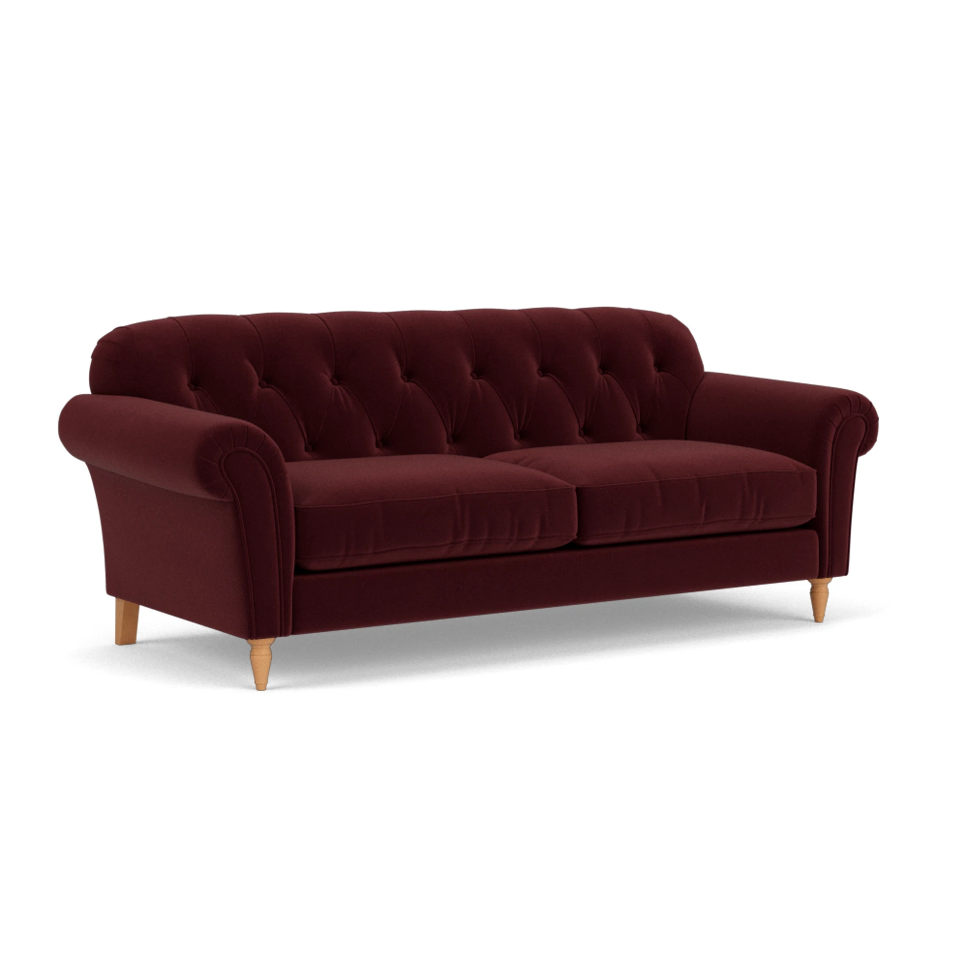 Chapman 4 Seater Sofa in Matt Velvet - Dark Rosehip with Light legs