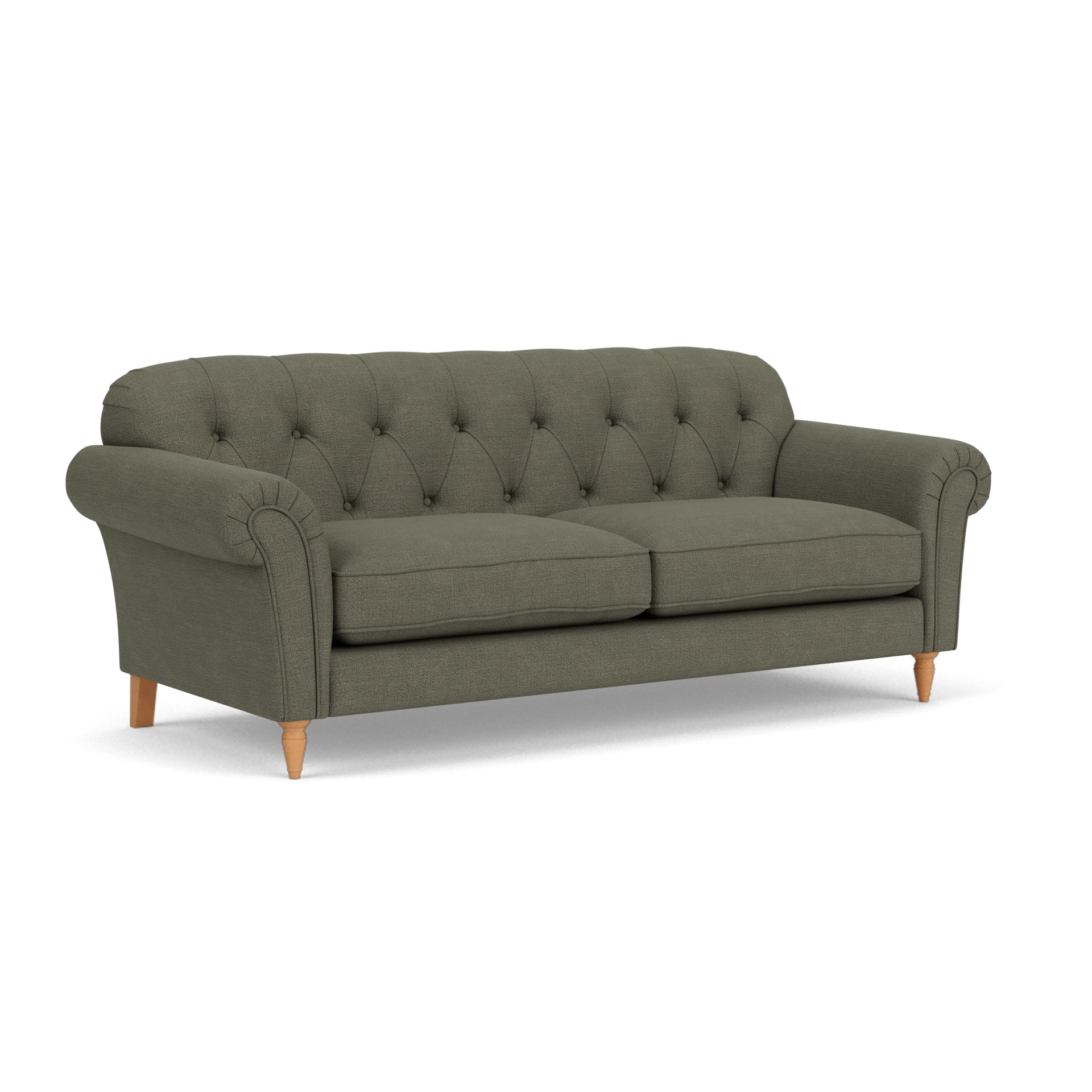 Chapman 4 Seater Sofa in Rustic Weave - Deep Forest with Light legs