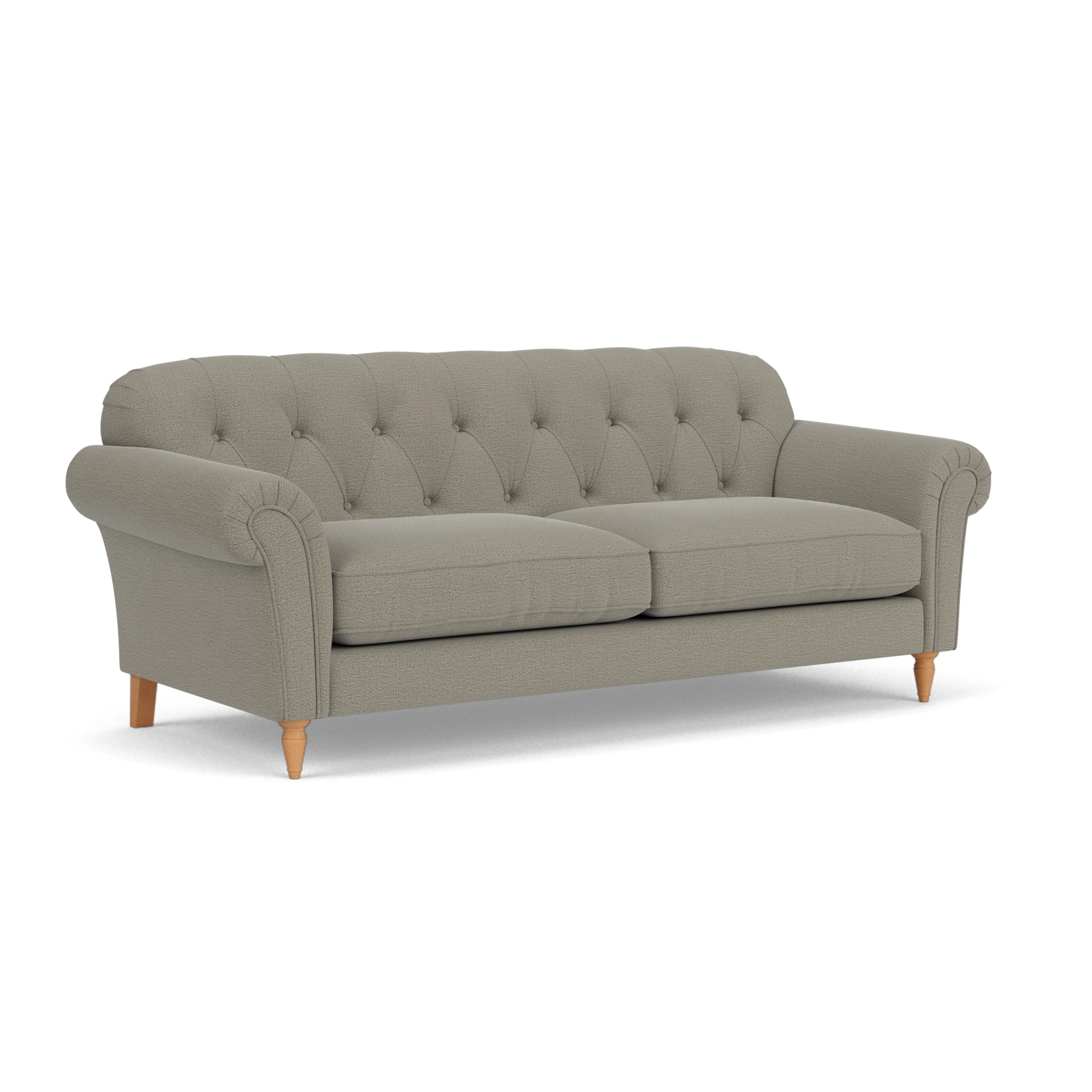 Chapman 4 Seater Sofa in Rustic Weave - Flax with Light legs