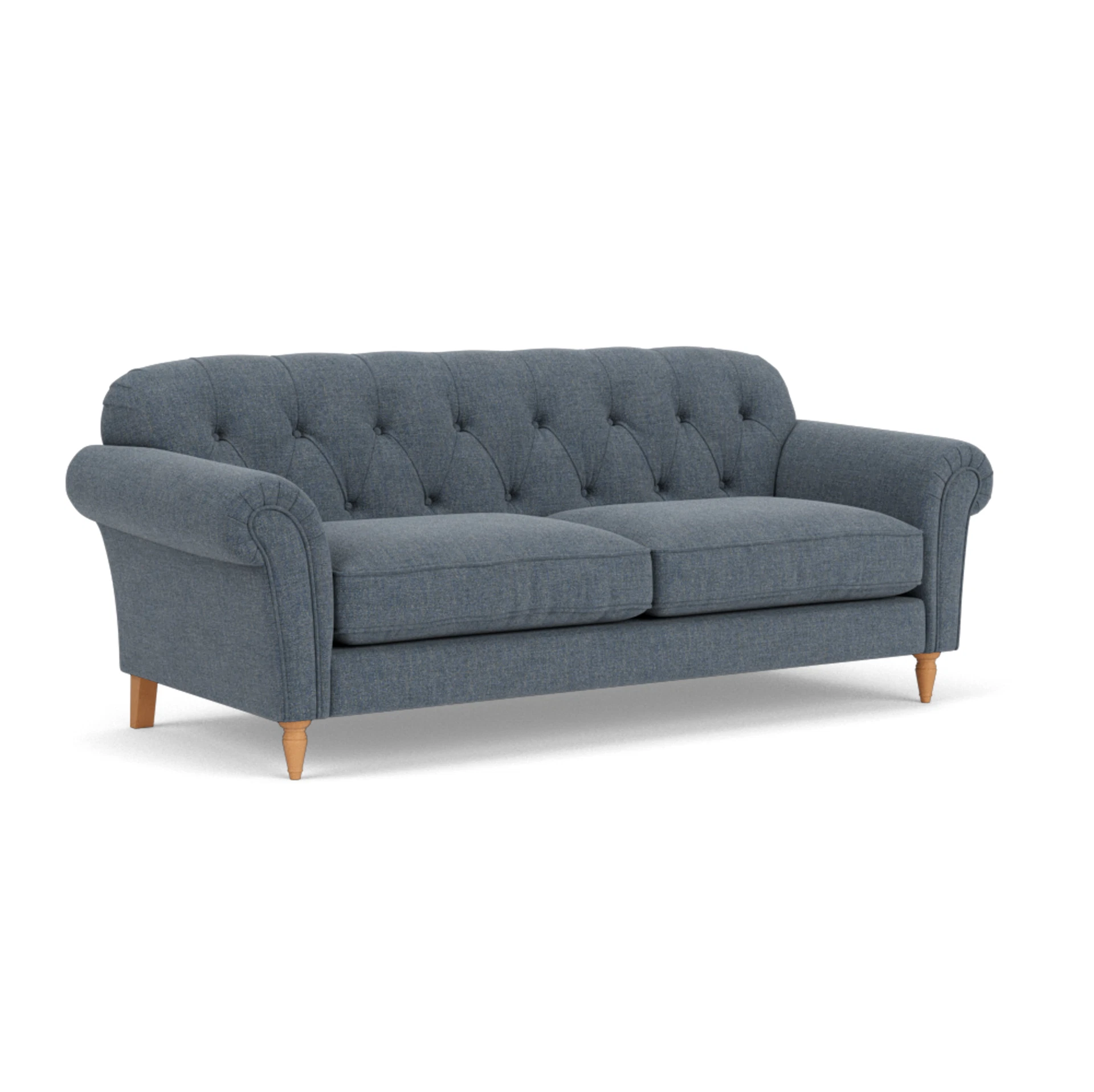 Chapman 4 Seater Sofa in Rustic Weave - Indigo with Light legs
