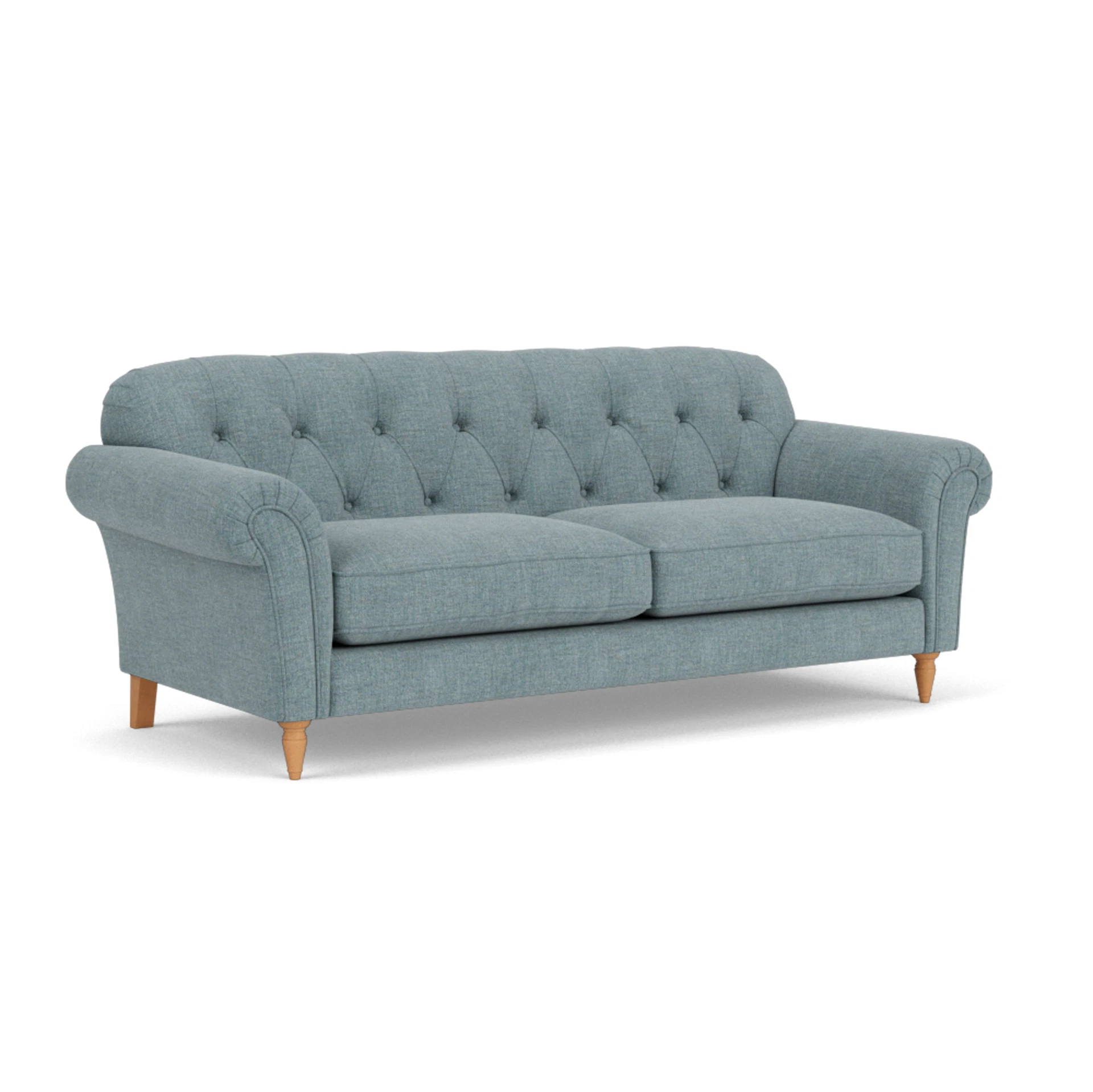 Chapman 4 Seater Sofa in Rustic Weave - Teal Marl with Light legs