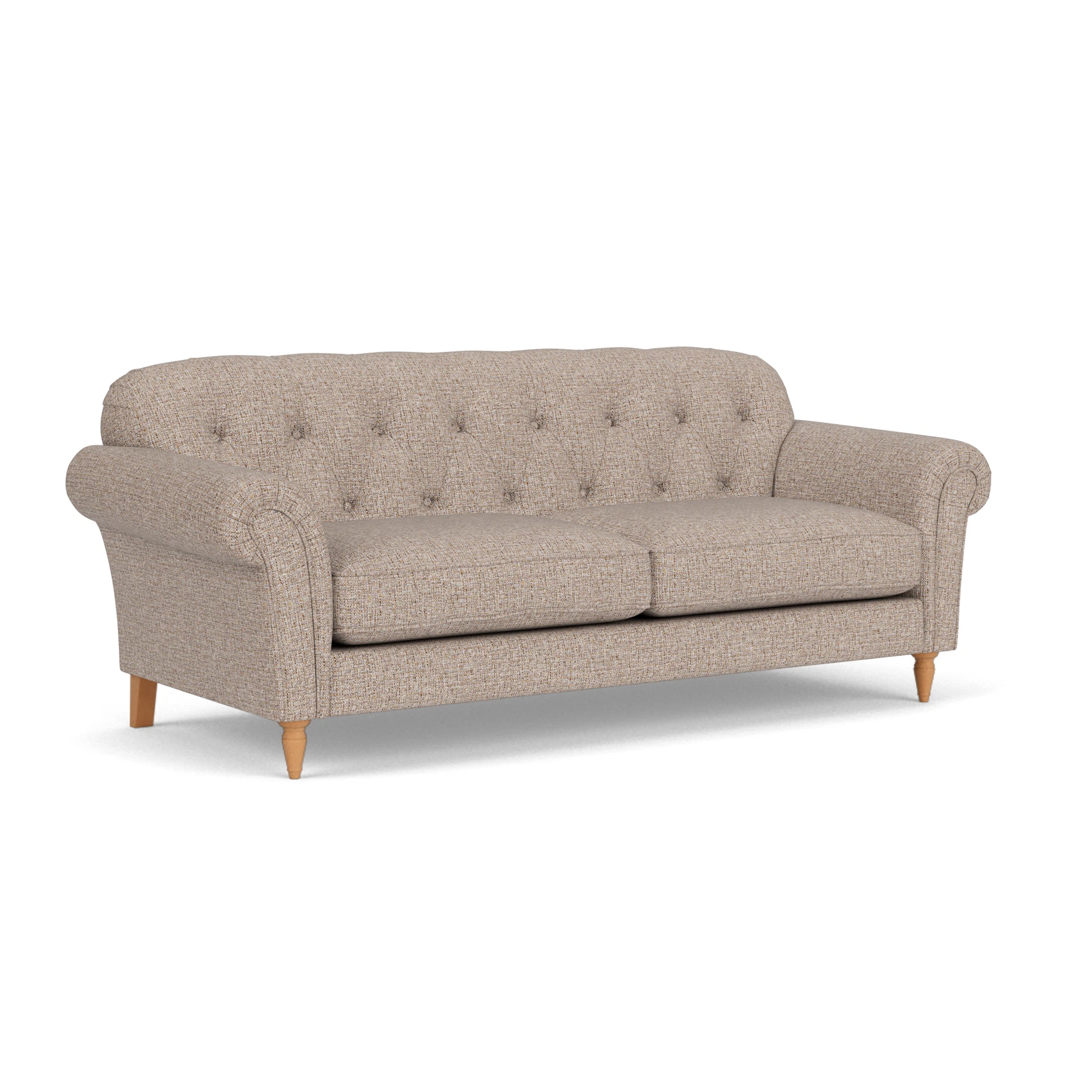Chapman 4 Seater Sofa in Textured Weave - Natural Mix with Light legs