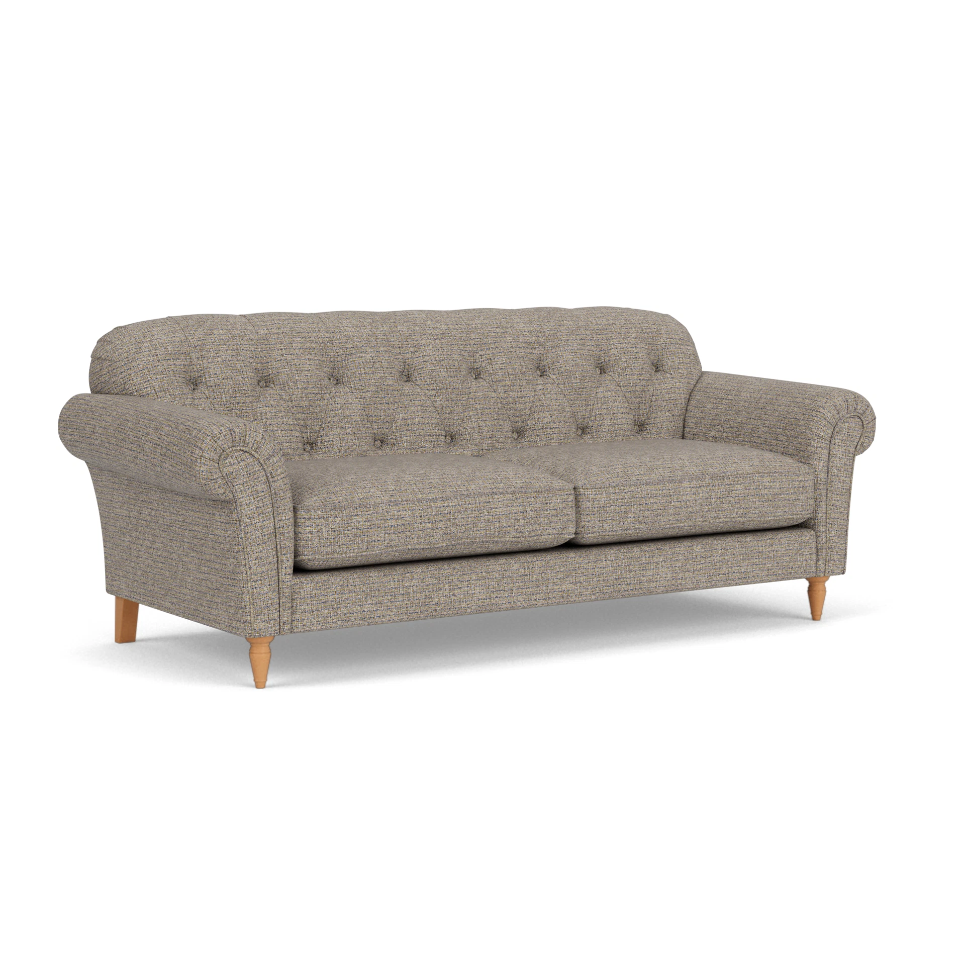 Chapman 4 Seater Sofa in Textured Weave - Shoreline Mix with Light legs