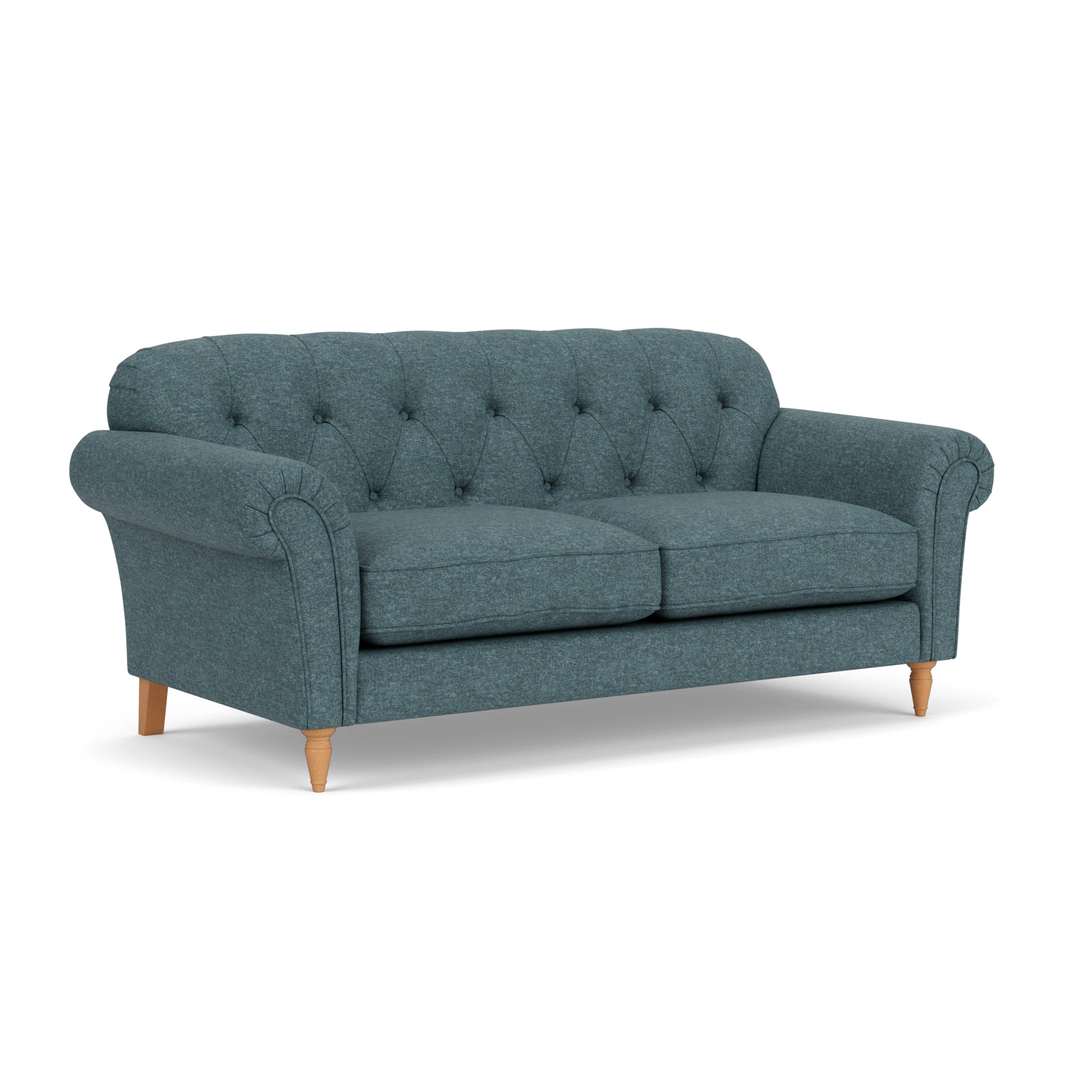 Chapman Large 2 Seater Sofa in Aquaclean Oxford - Lake Marl with Light legs