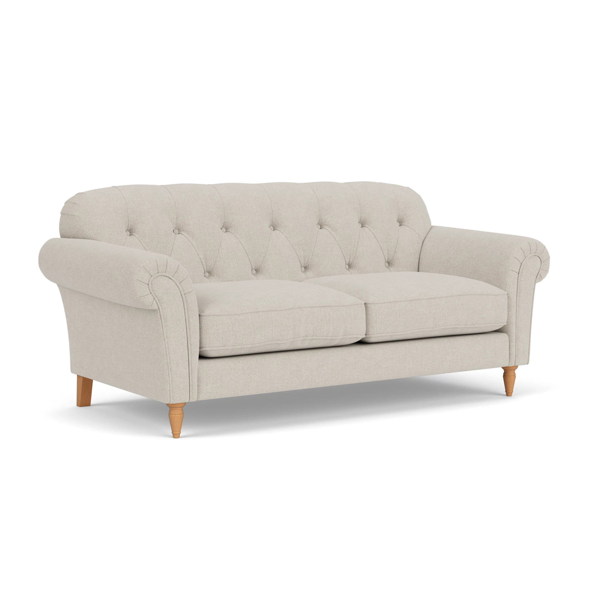 Chapman Large 2 Seater Sofa in Aquaclean Oxford - Natural with Light legs