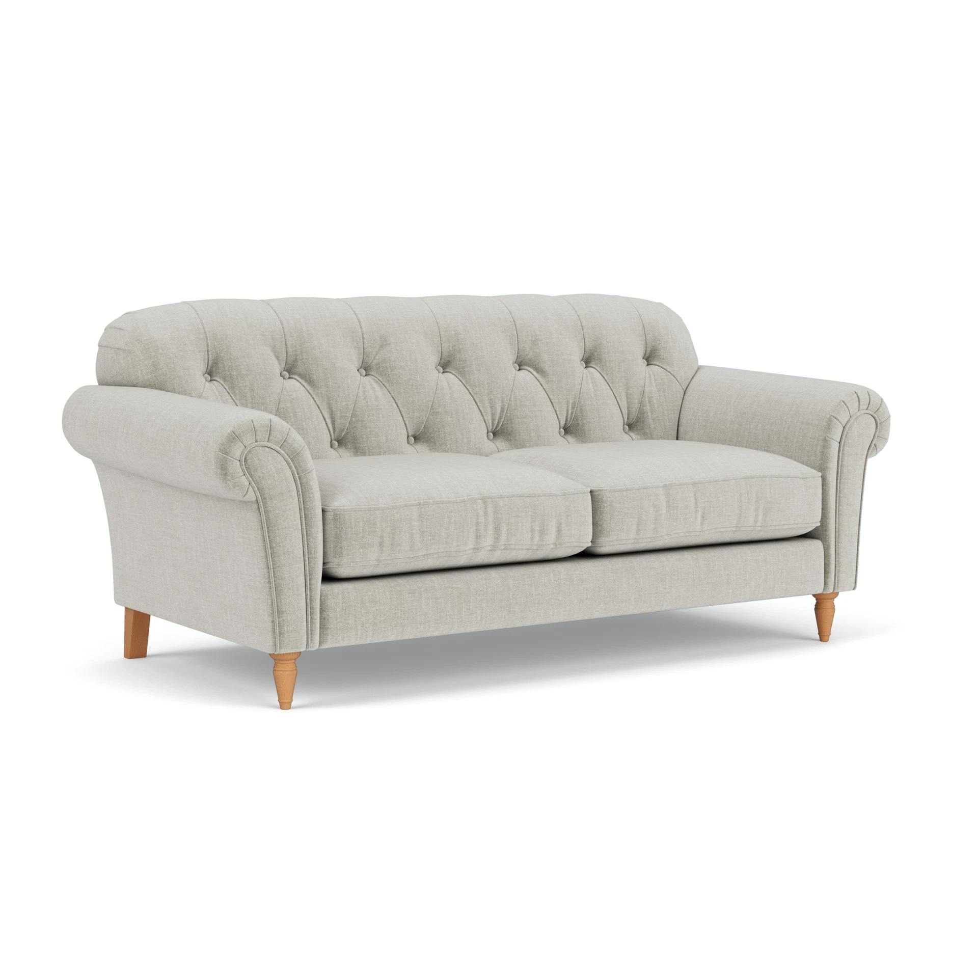 Chapman Large 2 Seater Sofa in Eco Chenille - Grey Mist with Light legs