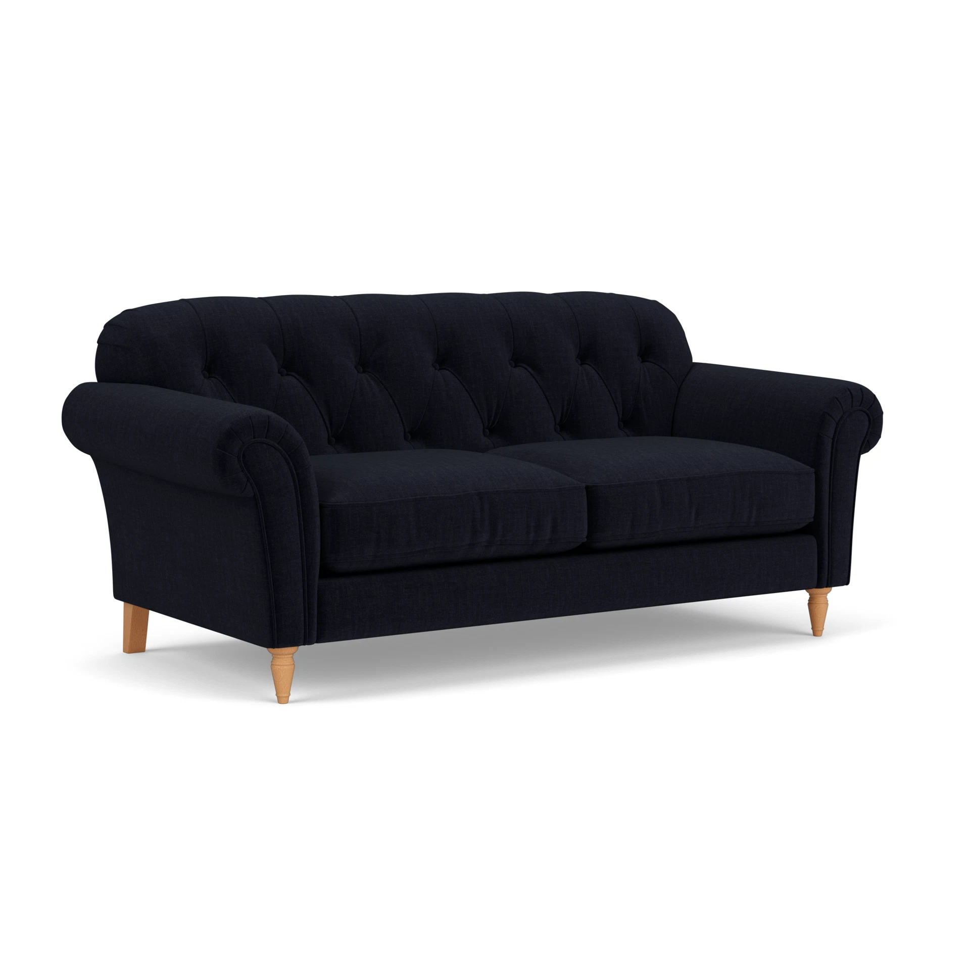 Chapman Large 2 Seater Sofa in Eco Chenille - Ink with Light legs