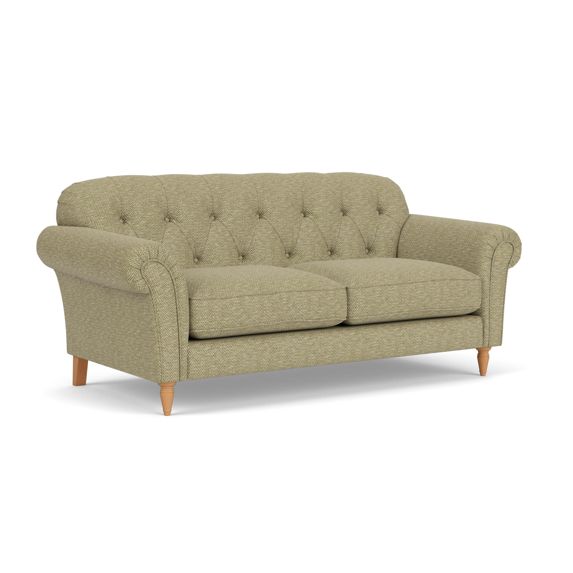 Chapman Large 2 Seater Sofa in Herringbone Weave - Apple with Light legs