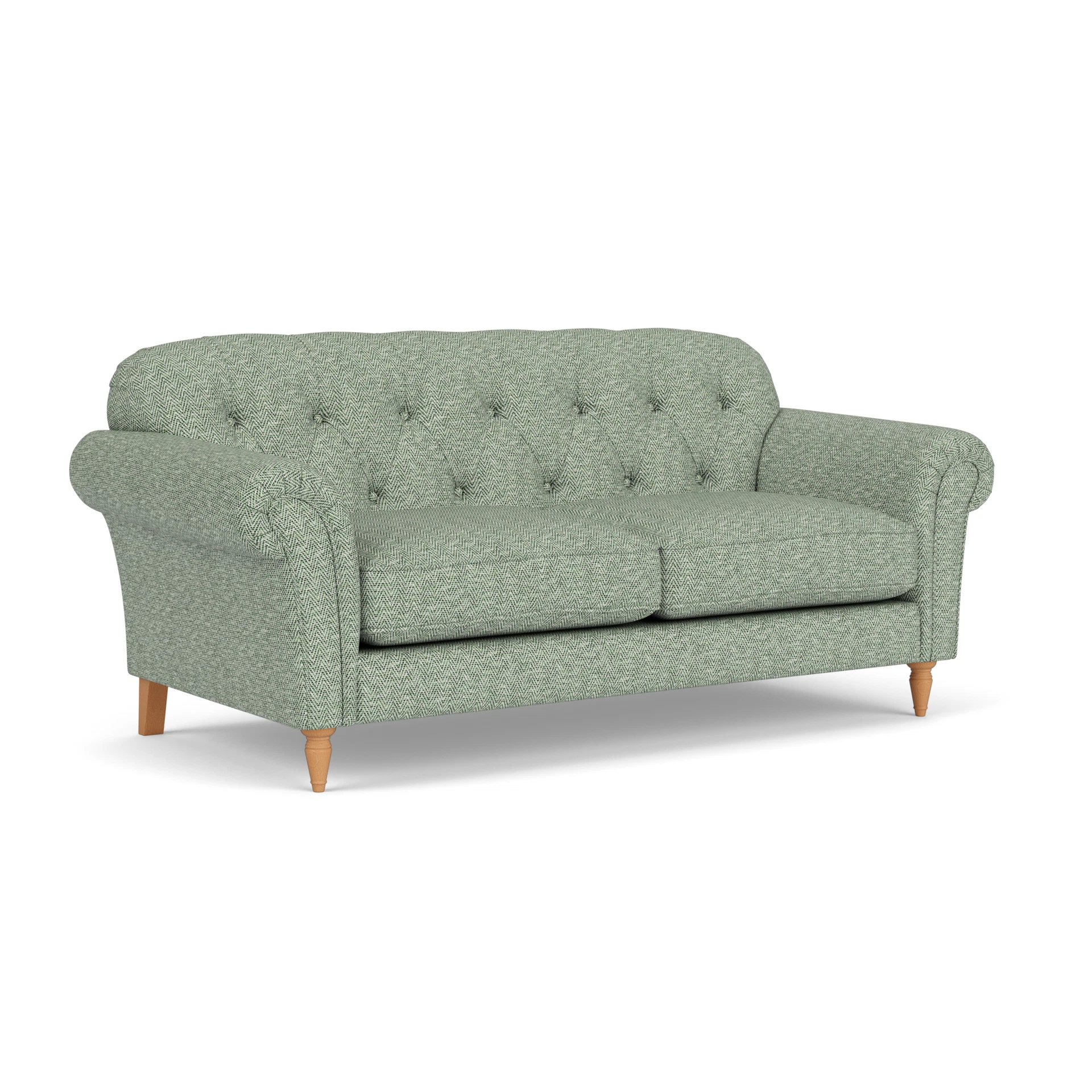 Chapman Large 2 Seater Sofa in Herringbone Weave - Lake with Light legs