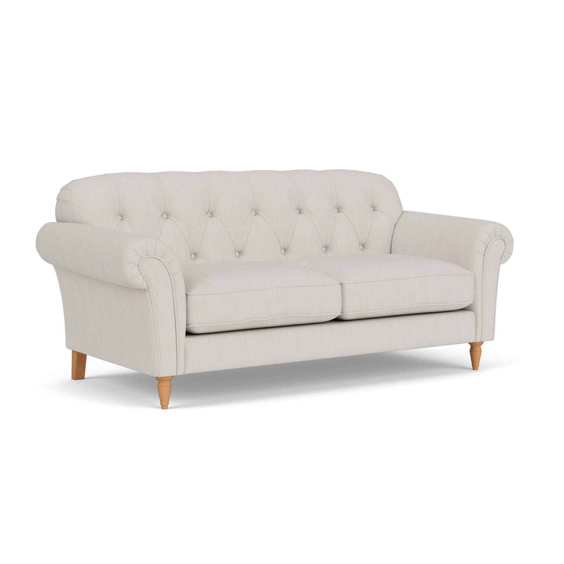 Chapman Large 2 Seater Sofa in Luxury Italian Linen - Soft White with Light legs