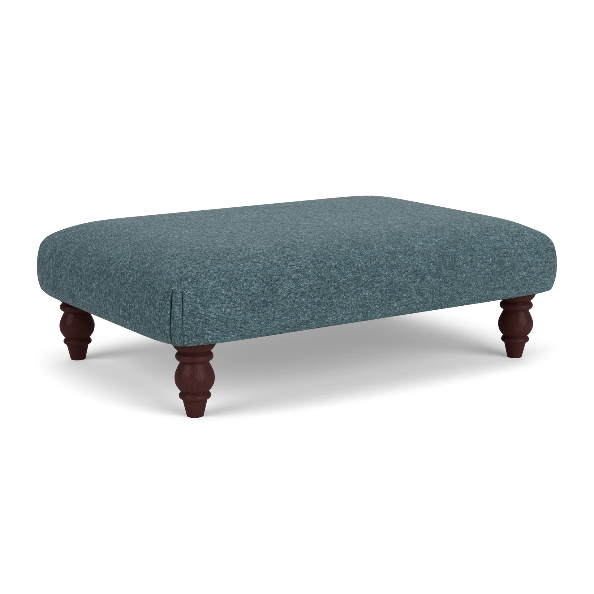Clara Foot Stool in Aquaclean Oxford - Lake Marl with Light legs