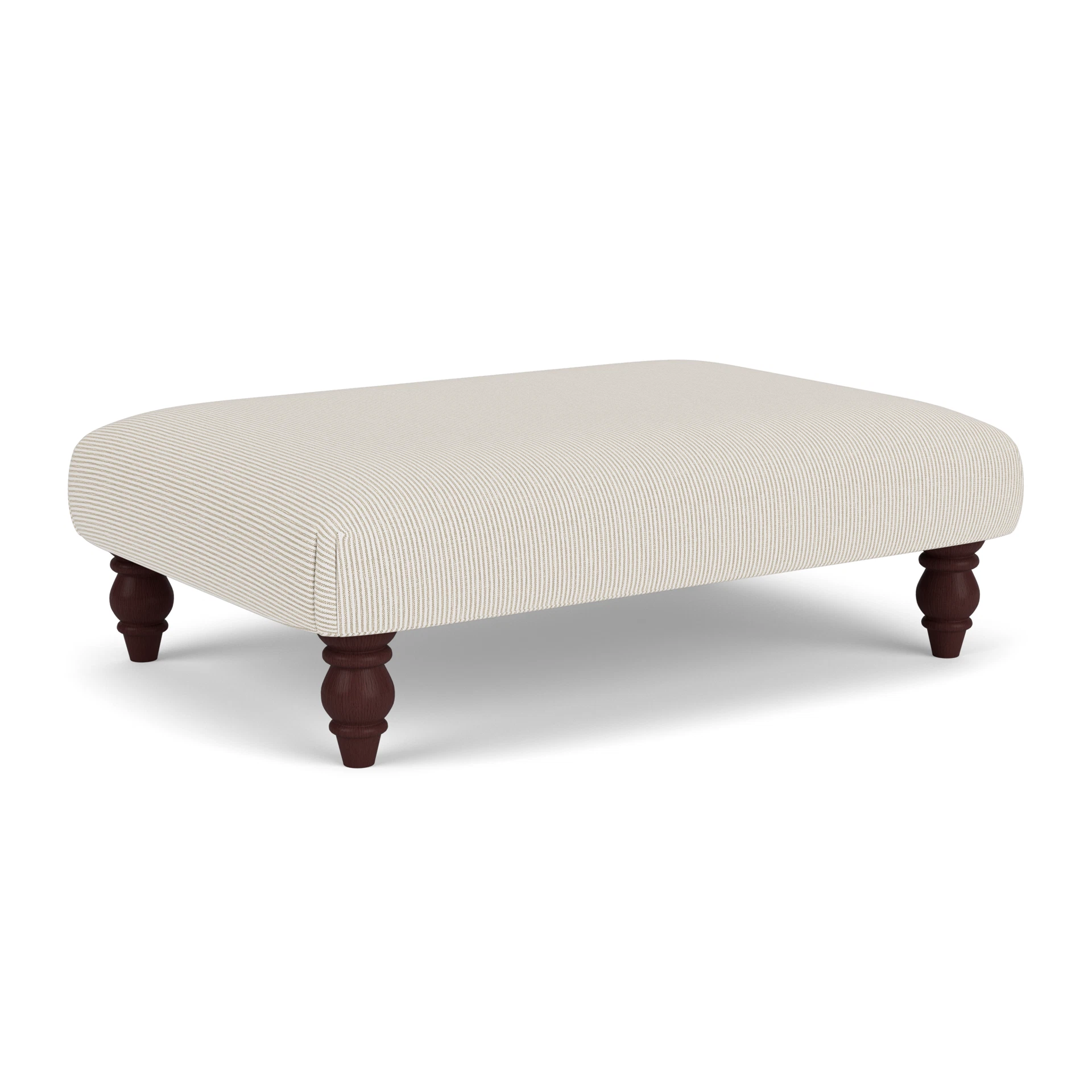 Clara Foot Stool in Broadway Stripe - Natural with Light legs