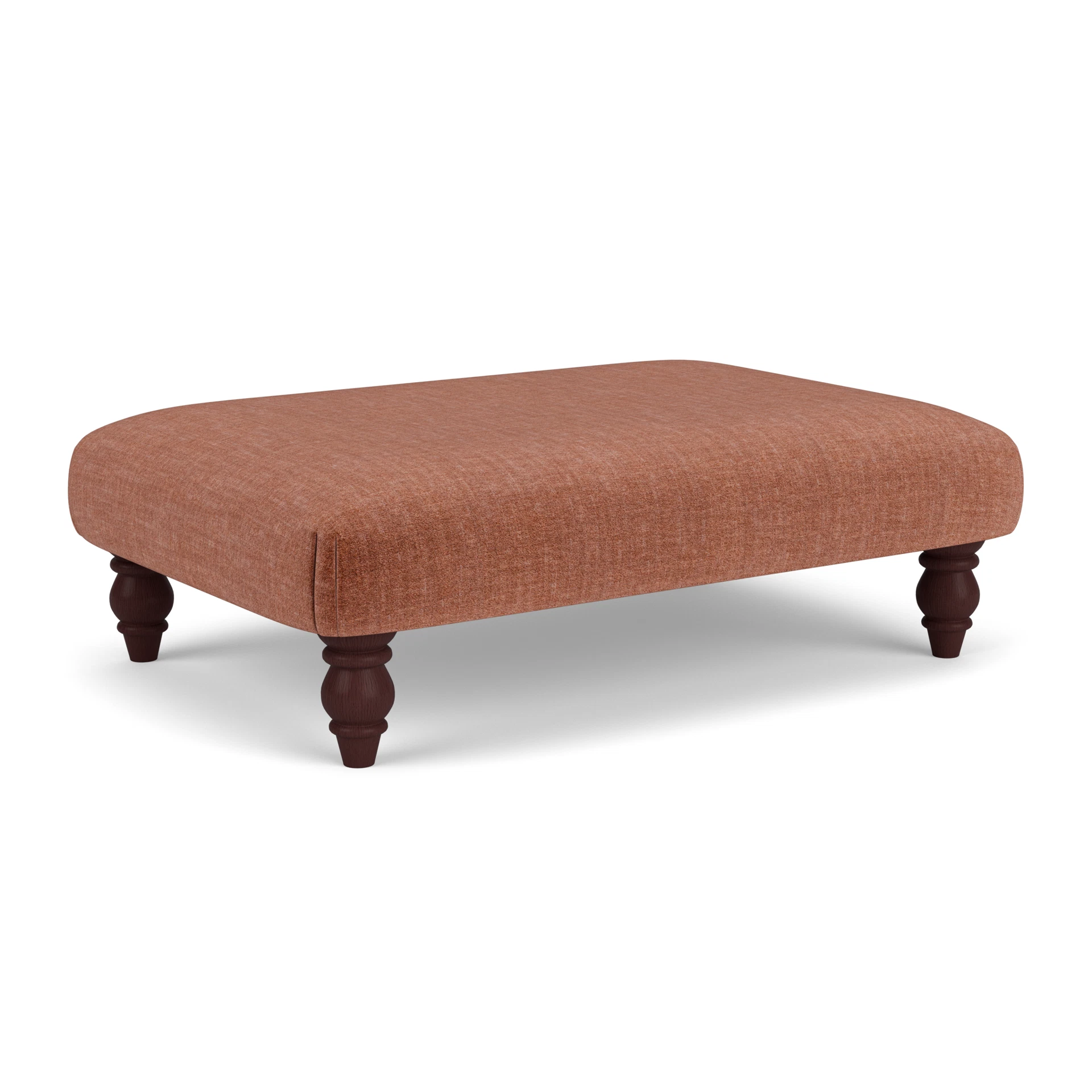 Clara Foot Stool in Eco Chenille - Cinnamon with Light legs