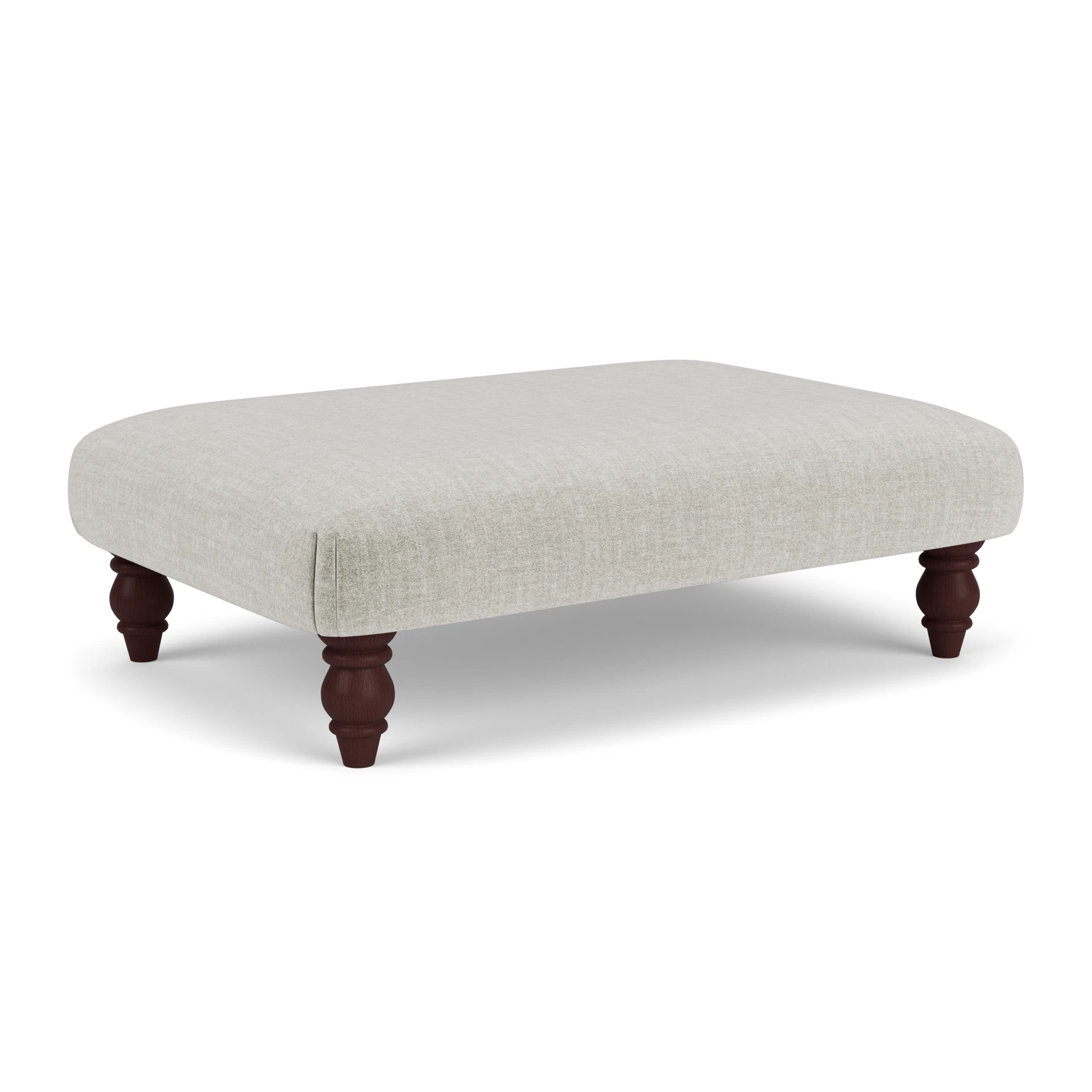 Clara Foot Stool in Eco Chenille - Grey Mist with Light legs