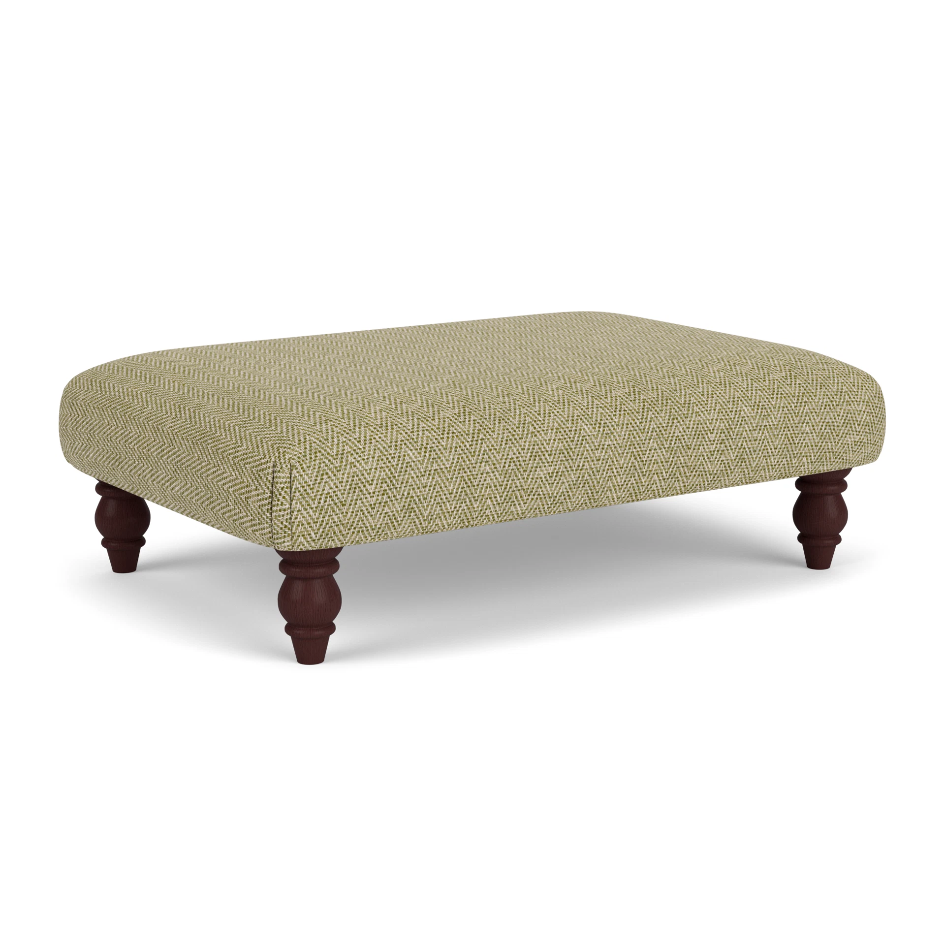Clara Foot Stool in Herringbone Weave - Apple with Light legs