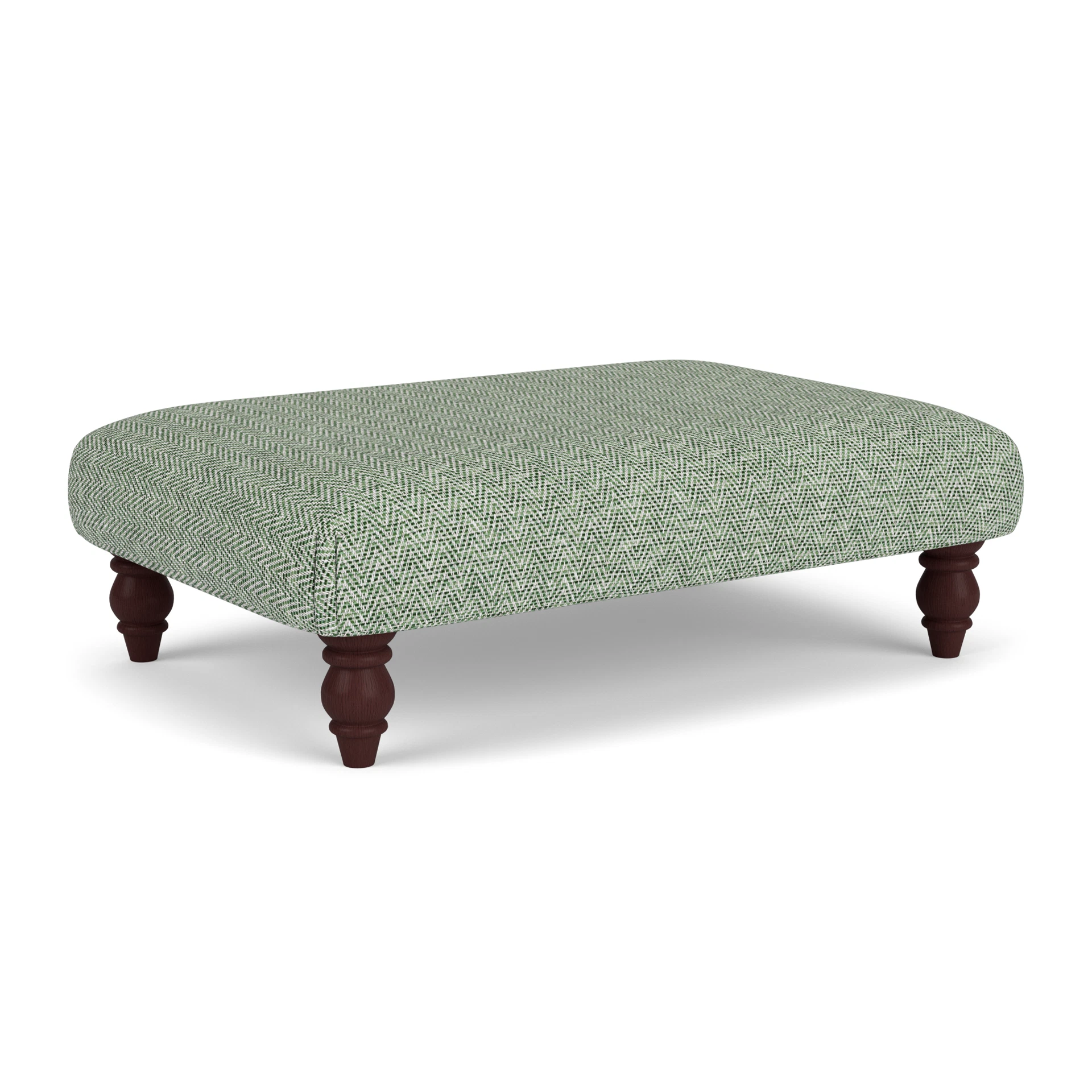 Clara Foot Stool in Herringbone Weave - Lake with Light legs