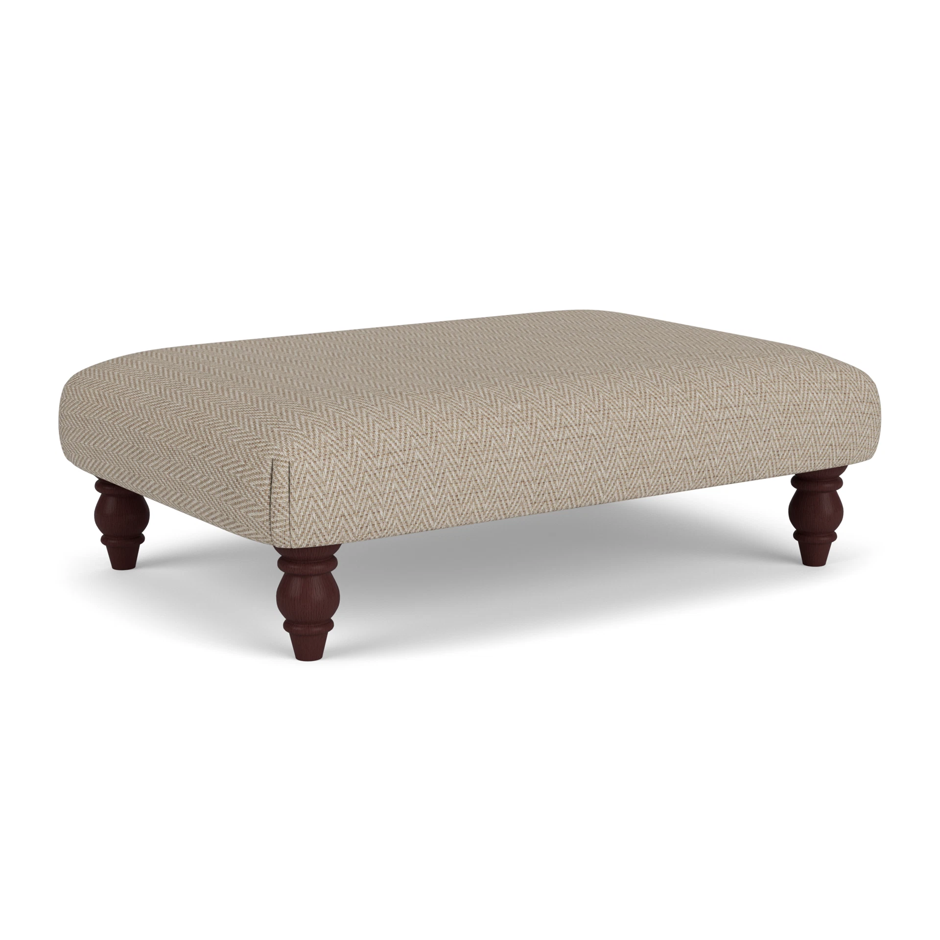 Clara Foot Stool in Herringbone Weave - Natural with Light legs