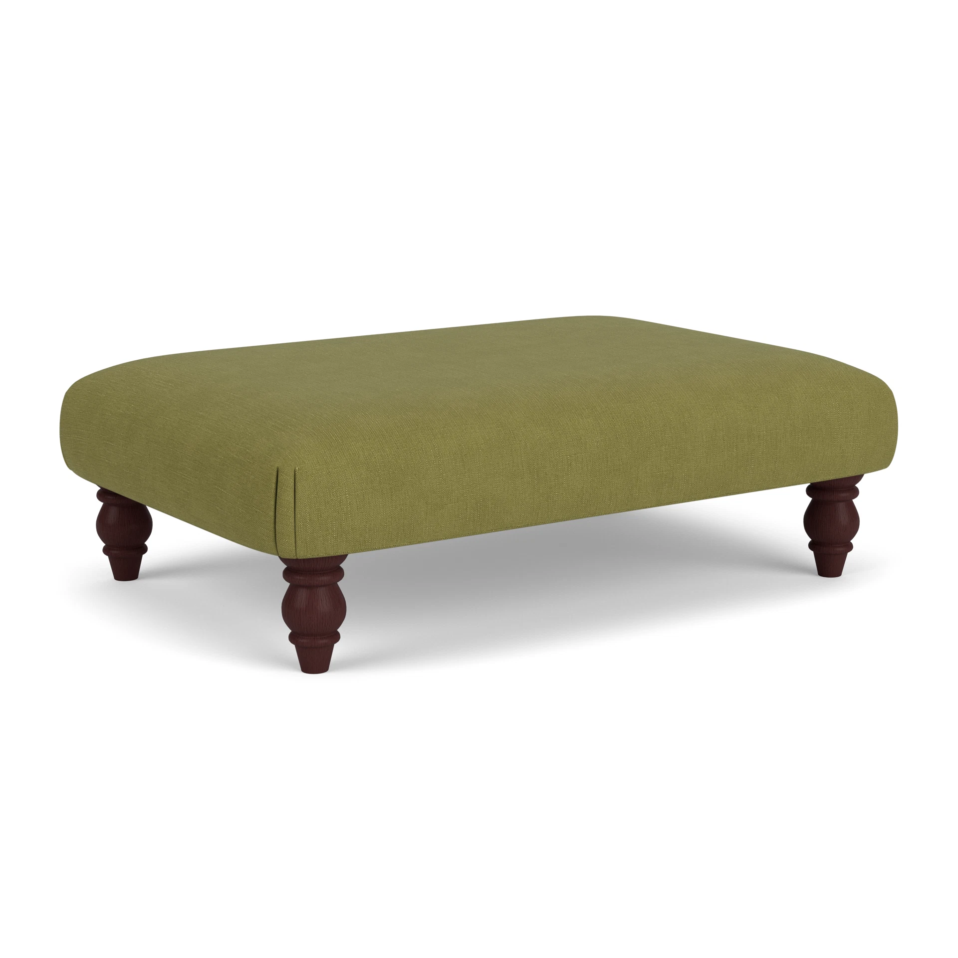 Clara Foot Stool in House Linen Mix - Apple with Light legs