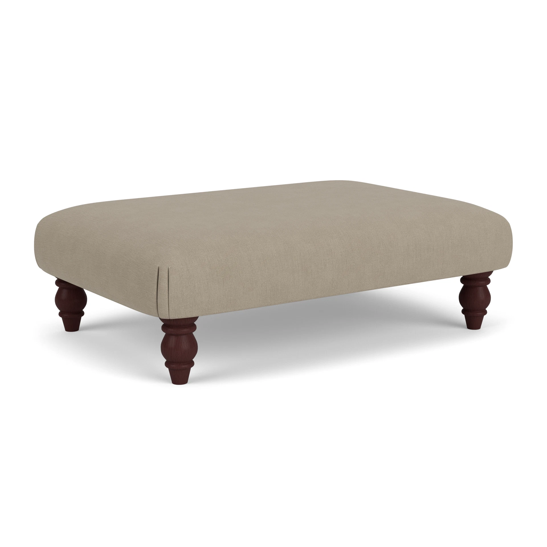 Clara Foot Stool in House Linen Mix - Dove Grey with Light legs