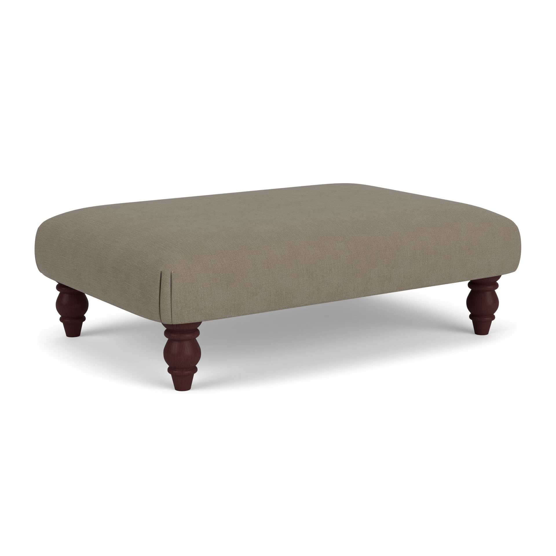 Clara Foot Stool in House Linen Mix - Mid Grey with Light legs