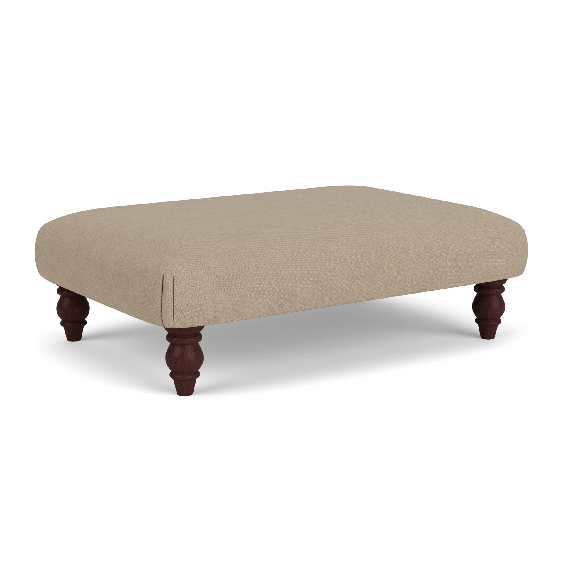 Clara Foot Stool in House Linen Mix - Natural with Light legs