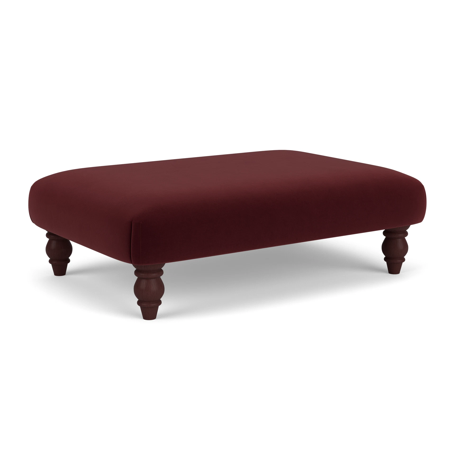 Clara Foot Stool in Matt Velvet - Dark Rosehip with Light legs