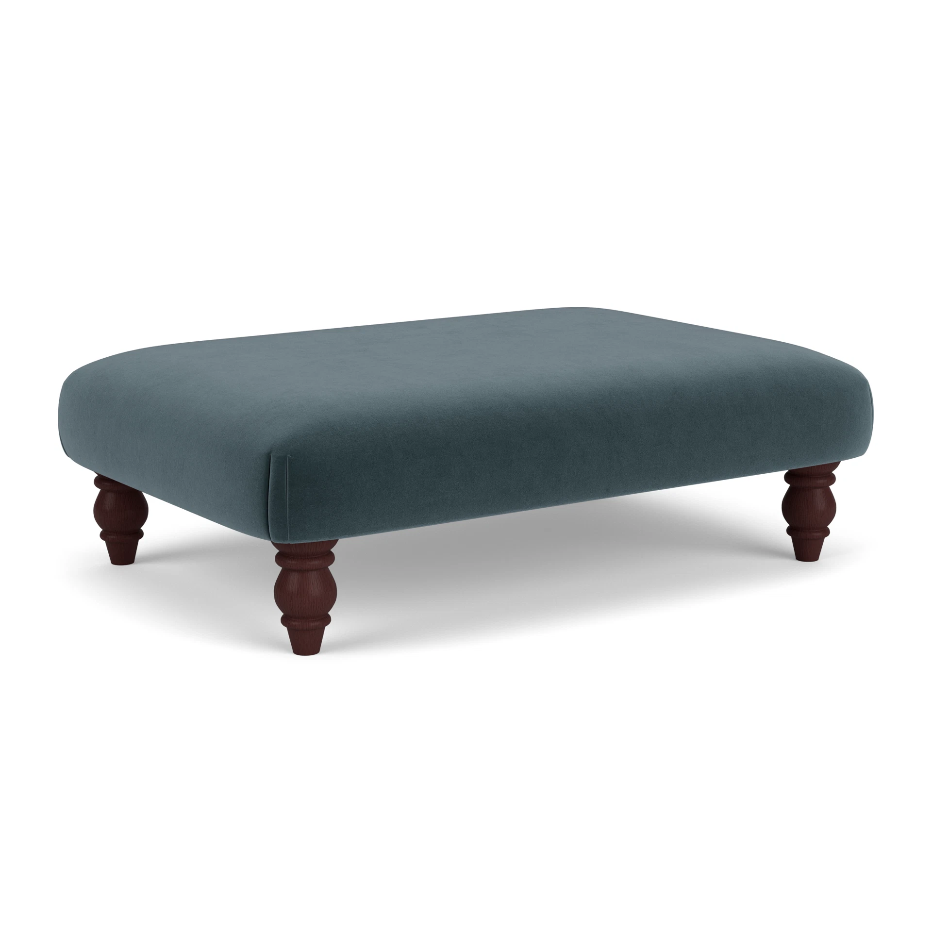 Clara Foot Stool in Matt Velvet - Night Sky with Light legs