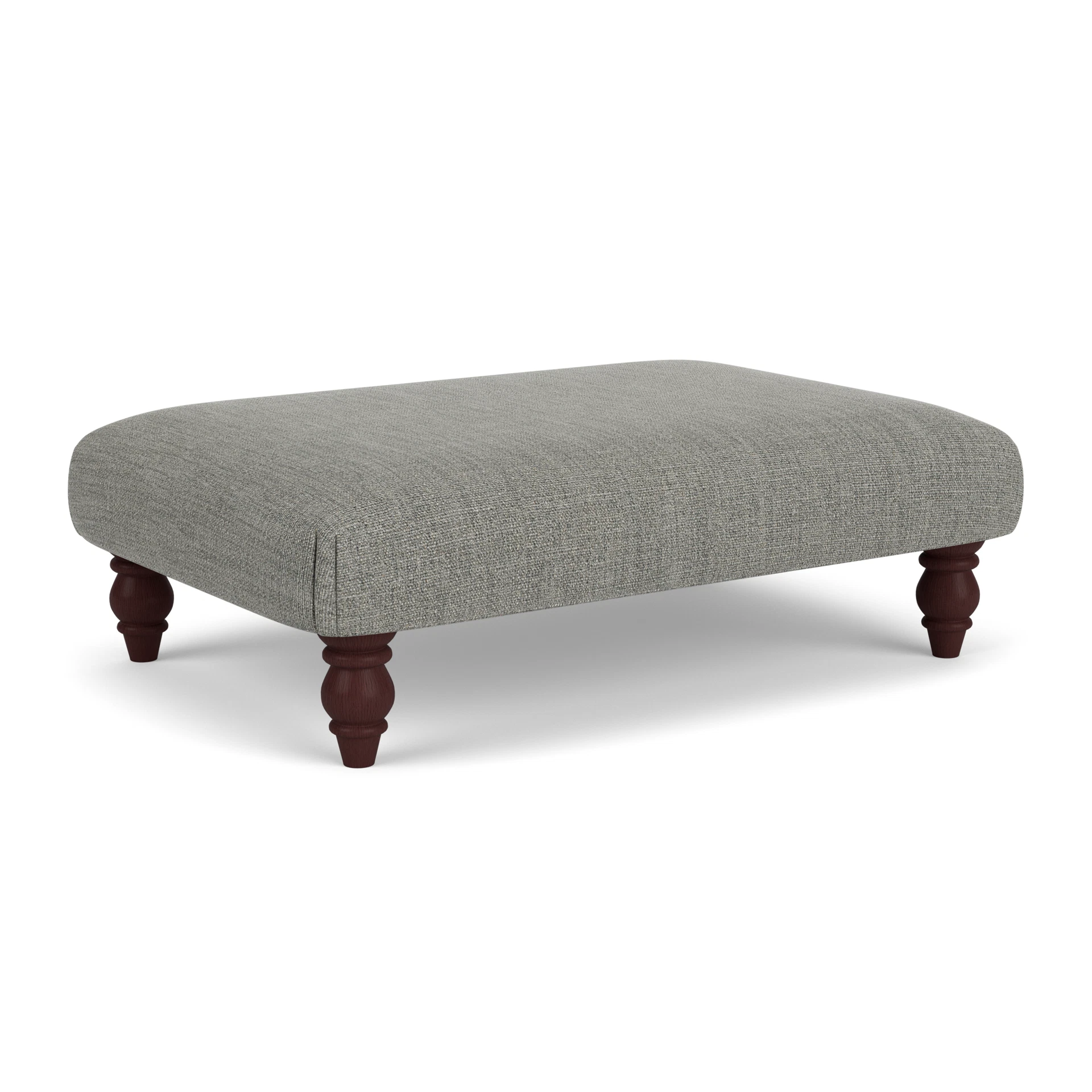Clara Foot Stool in Rustic Weave - Grey Marl with Light legs