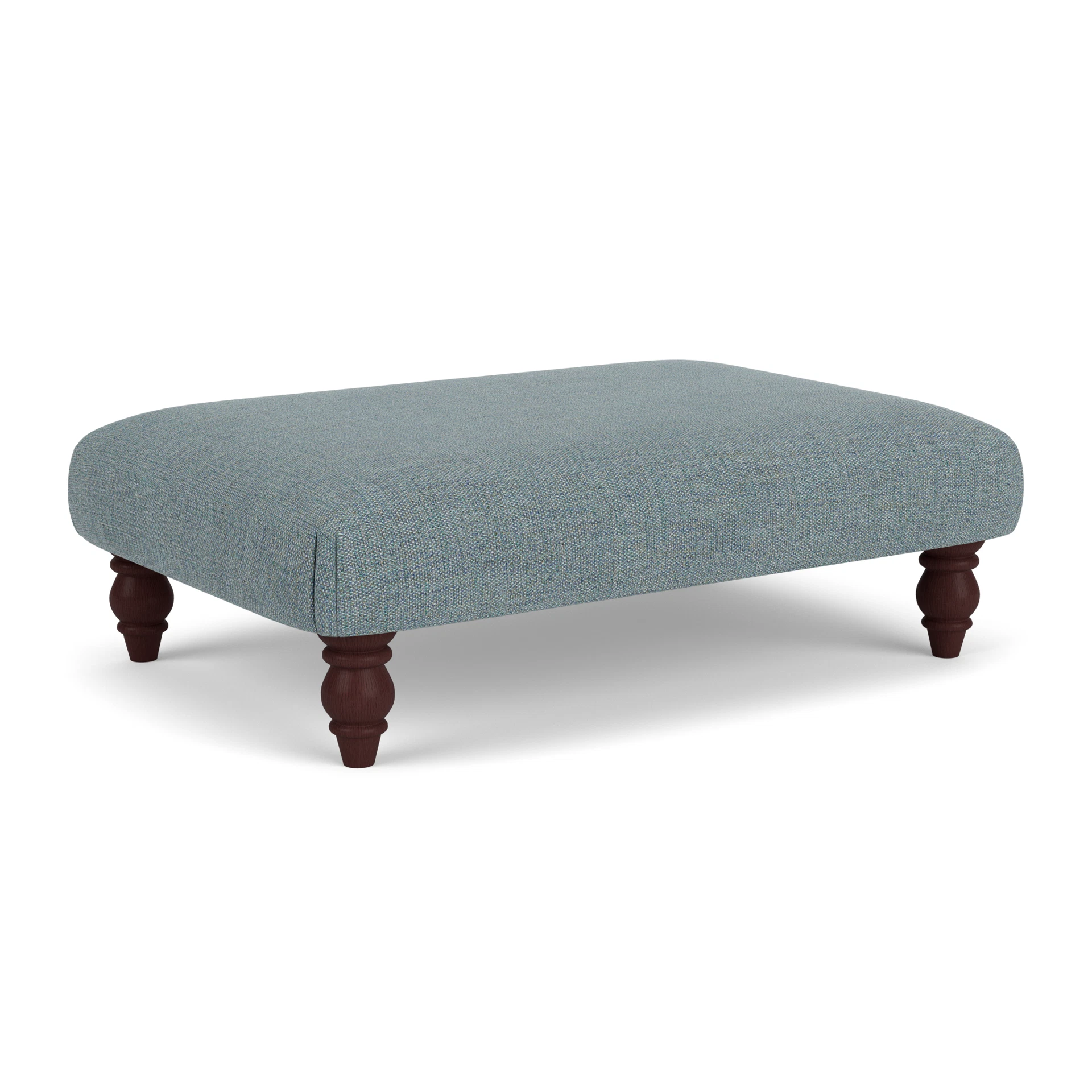 Clara Foot Stool in Rustic Weave - Teal Marl with Light legs