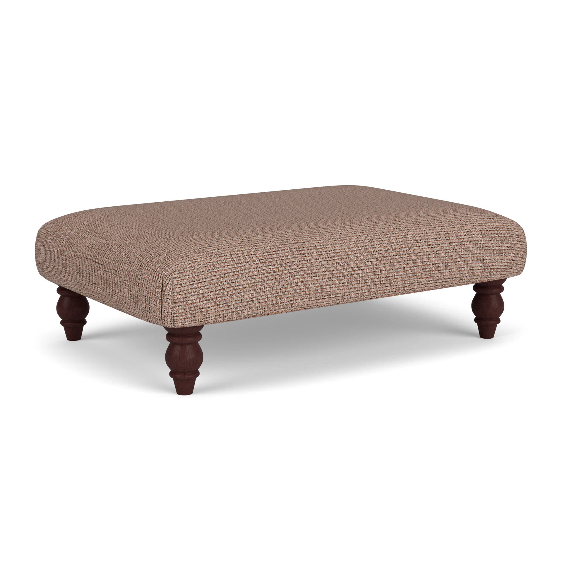Clara Foot Stool in Textured Weave - Autumn Mix with Light legs