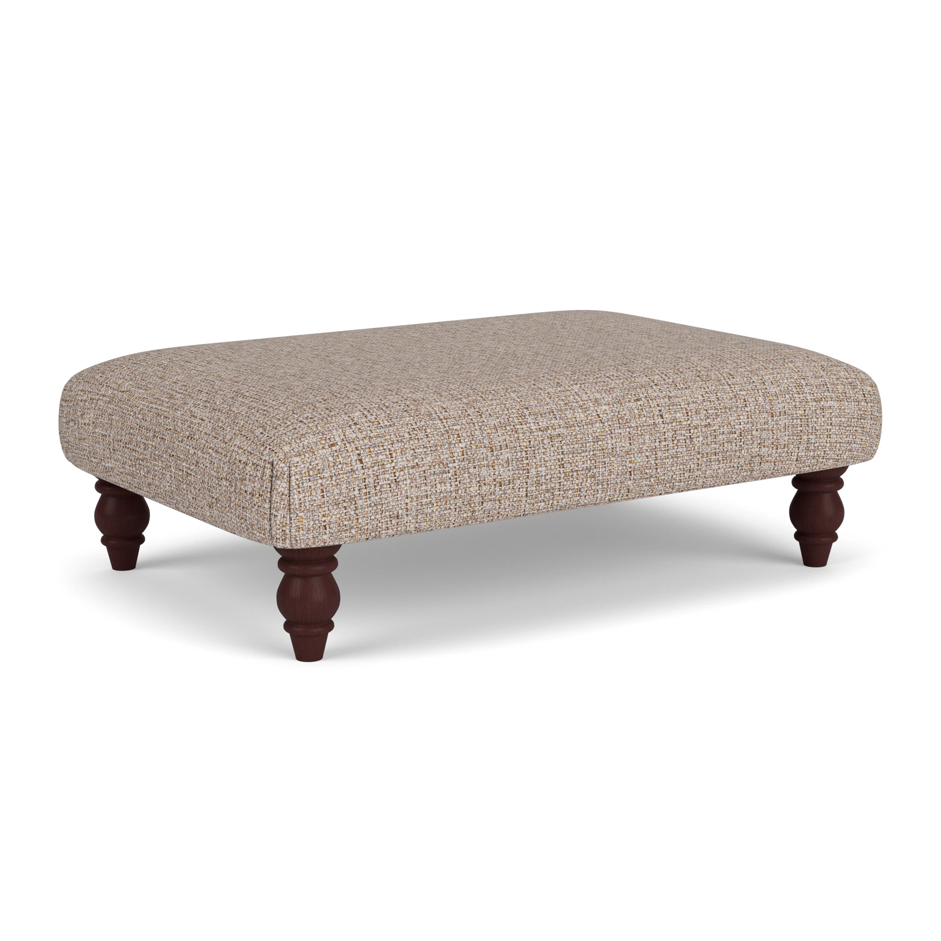 Clara Foot Stool in Textured Weave - Natural Mix with Light legs