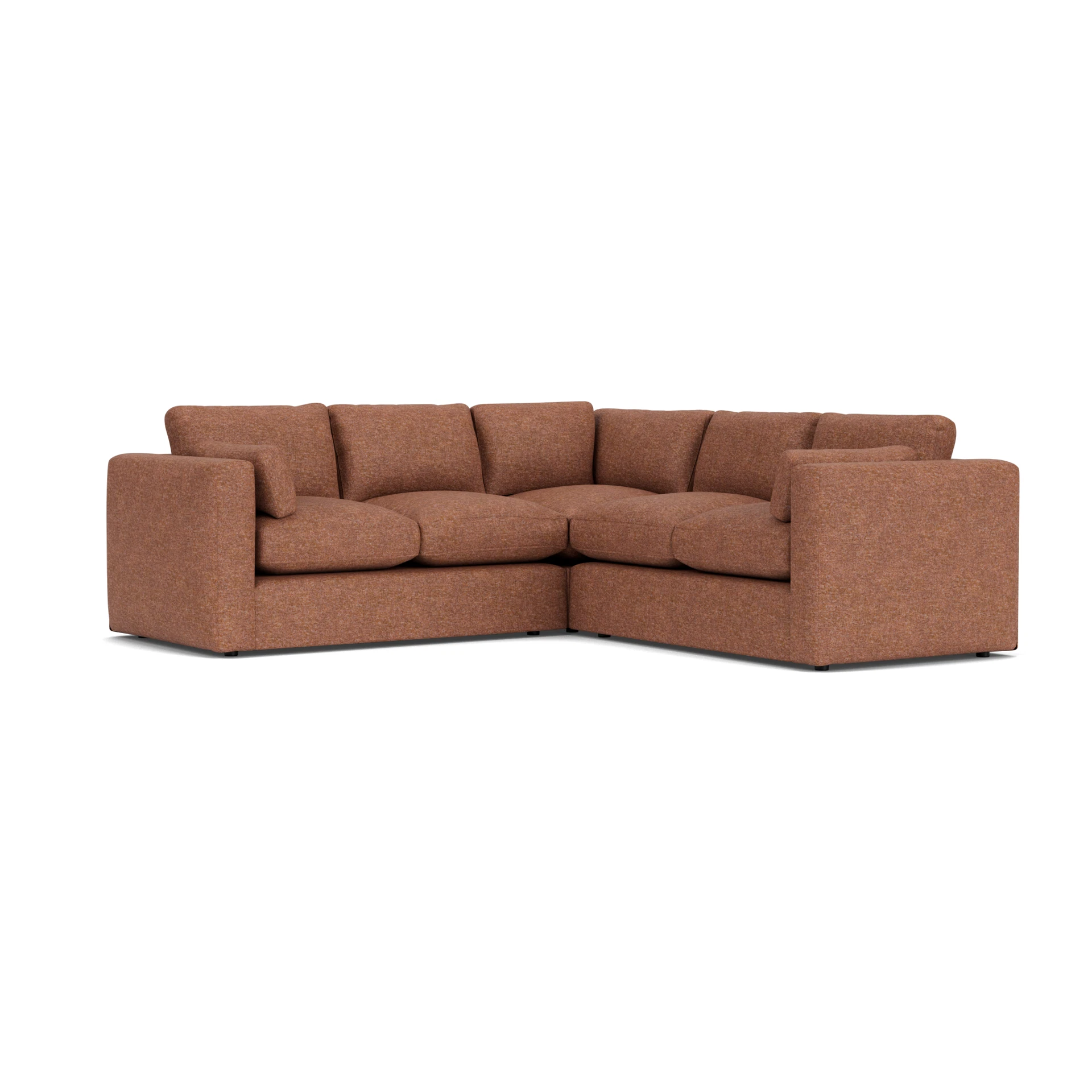 Clarke Compact Corner Sofa in Aquaclean Oxford - Brick Marl with undefined legs