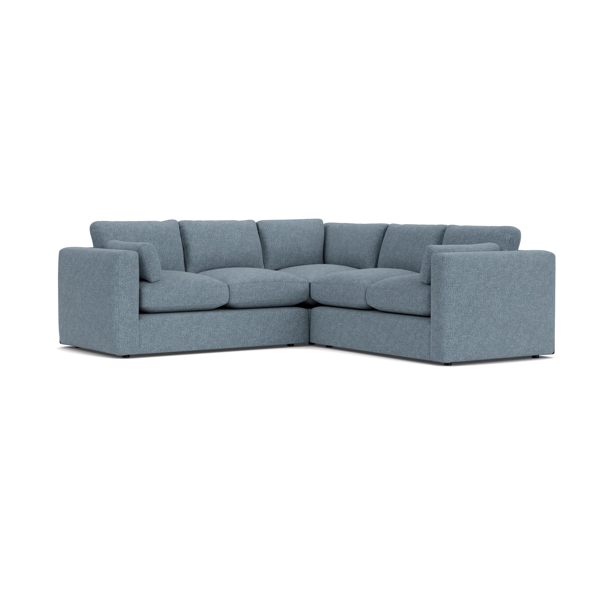 Clarke Compact Corner Sofa in Aquaclean Oxford - Mid Blue with undefined legs