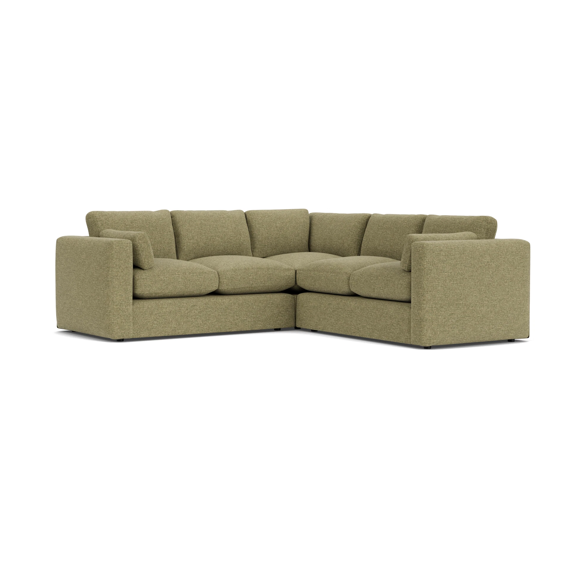 Clarke Compact Corner Sofa in Aquaclean Oxford - Sage with undefined legs