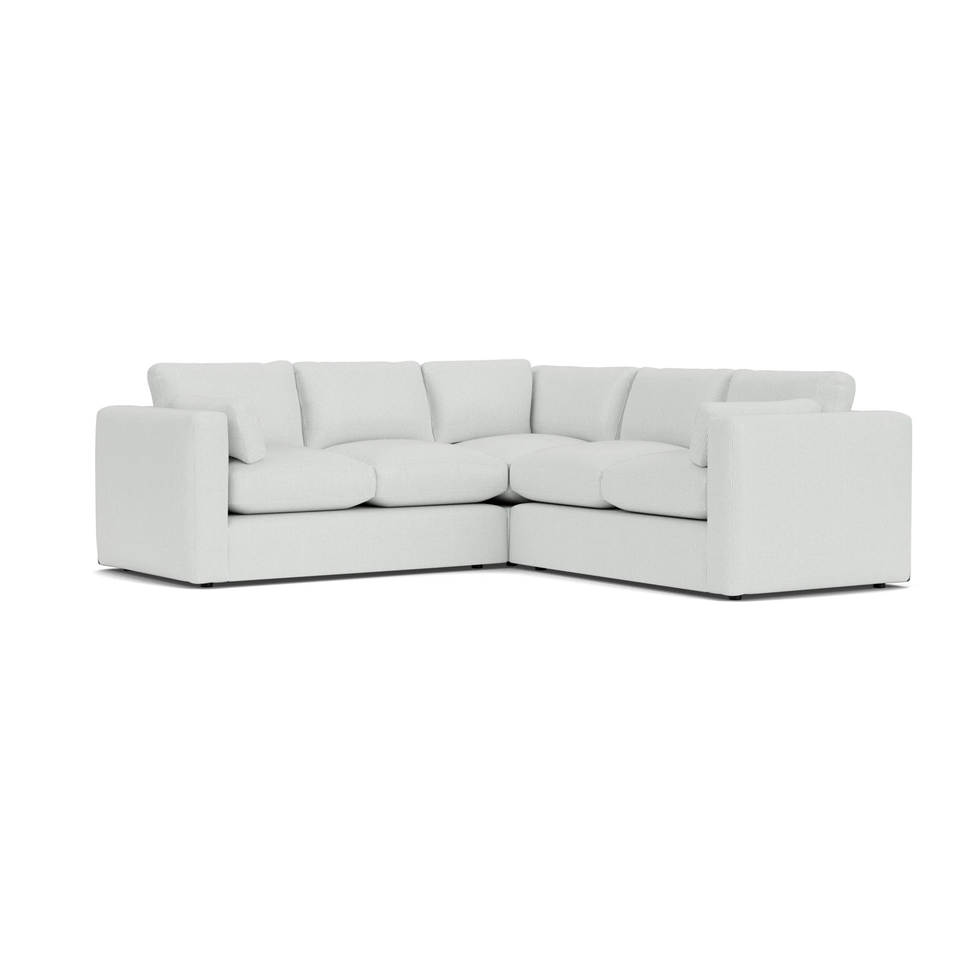 Clarke Compact Corner Sofa in Broadway Stripe - Duck Egg with undefined legs