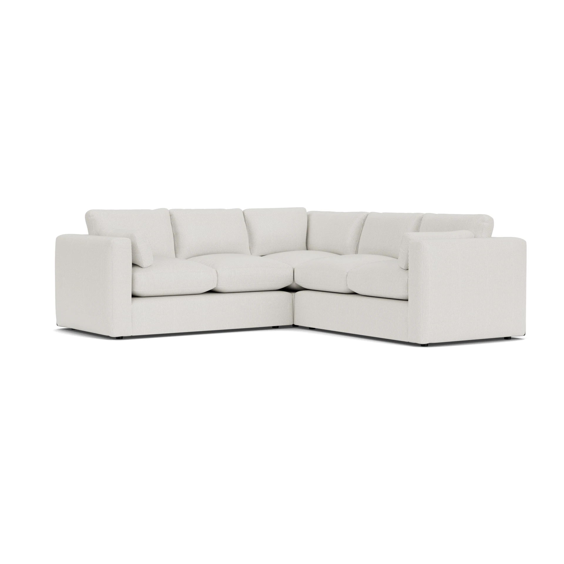 Clarke Compact Corner Sofa in Broadway Stripe - Grey with undefined legs