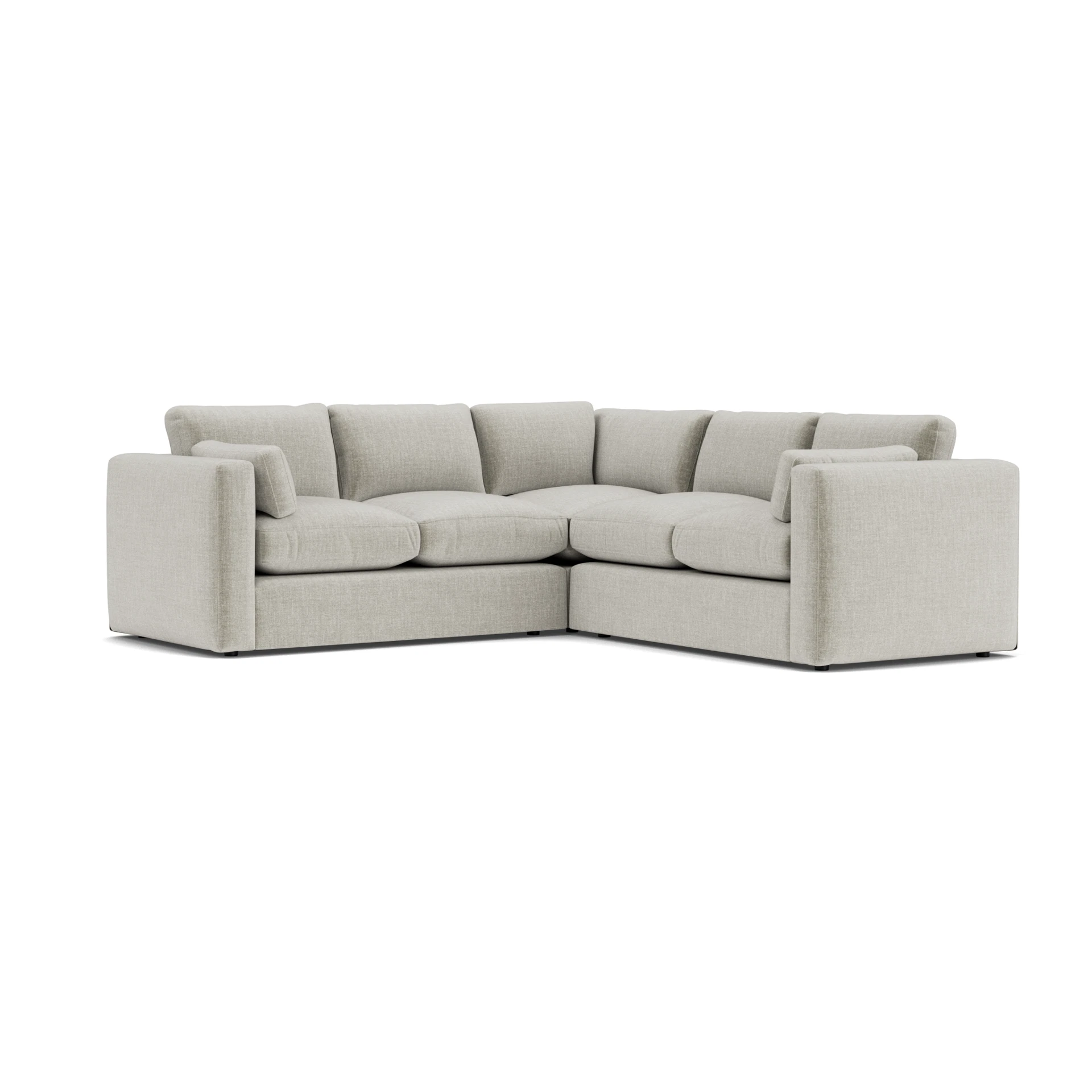 Clarke Compact Corner Sofa in Eco Chenille - Grey Mist with undefined legs