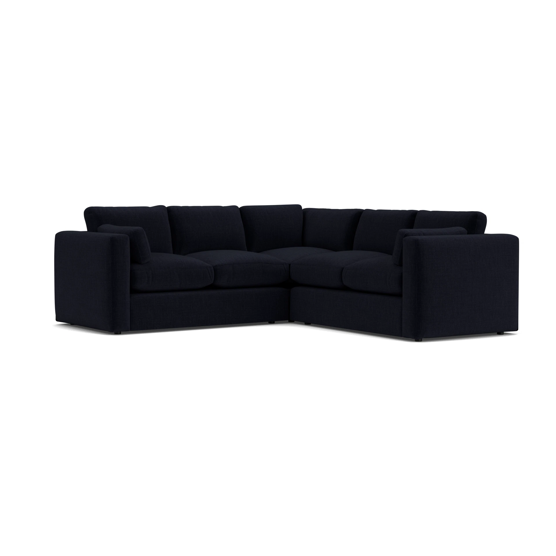 Clarke Compact Corner Sofa in Eco Chenille - Ink with undefined legs