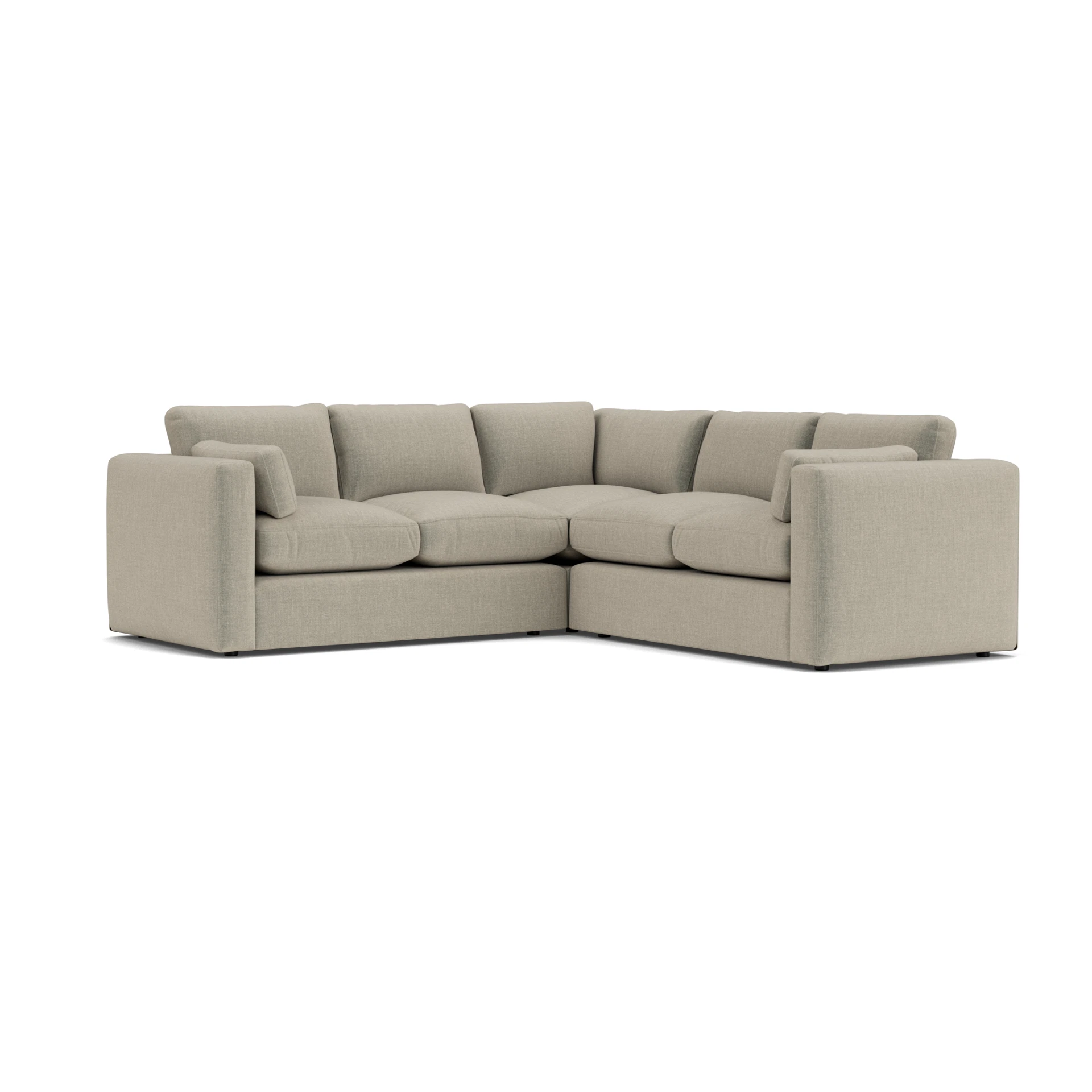 Clarke Compact Corner Sofa in Eco Chenille - Natural with undefined legs