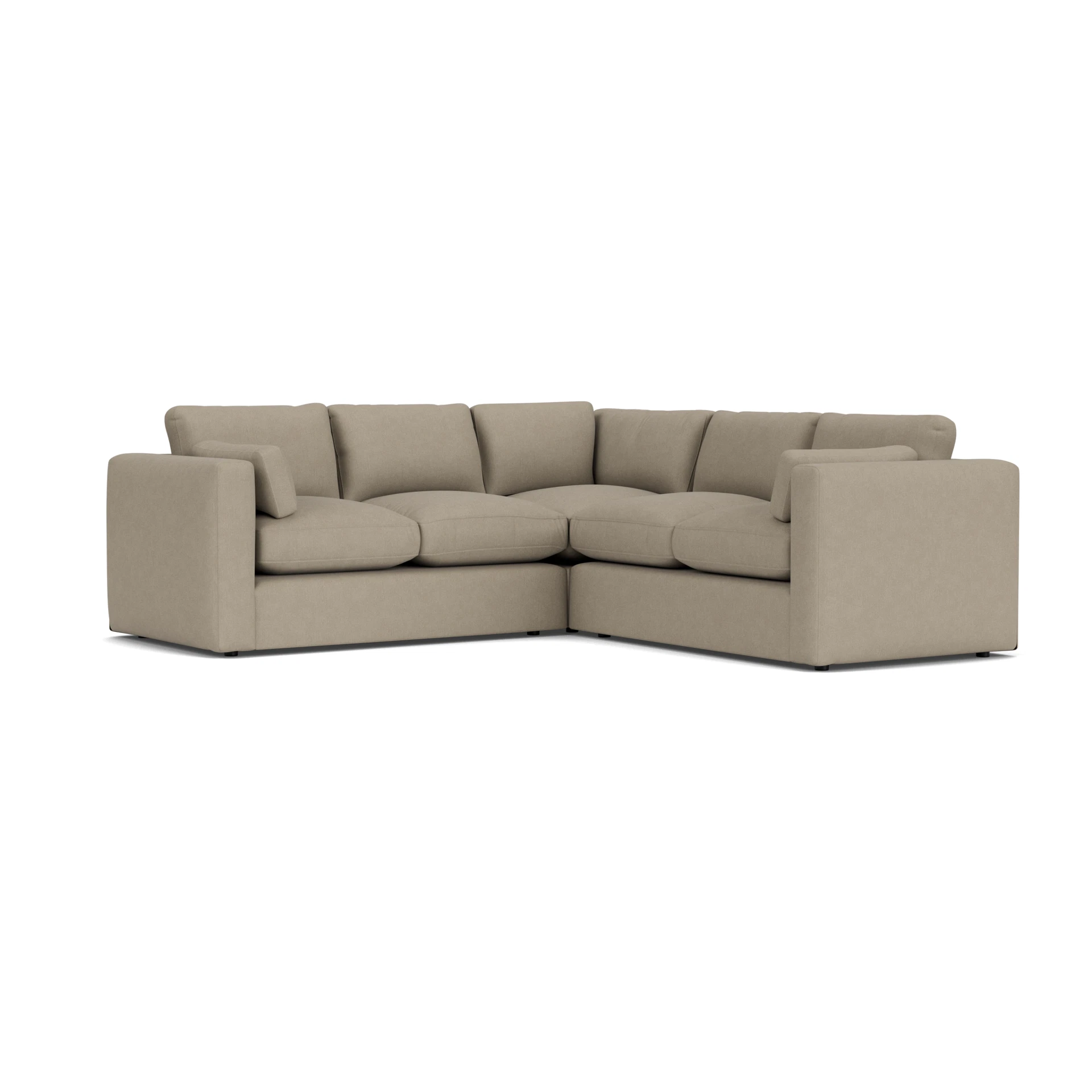 Clarke Compact Corner Sofa in House Linen Mix - Dove Grey with undefined legs