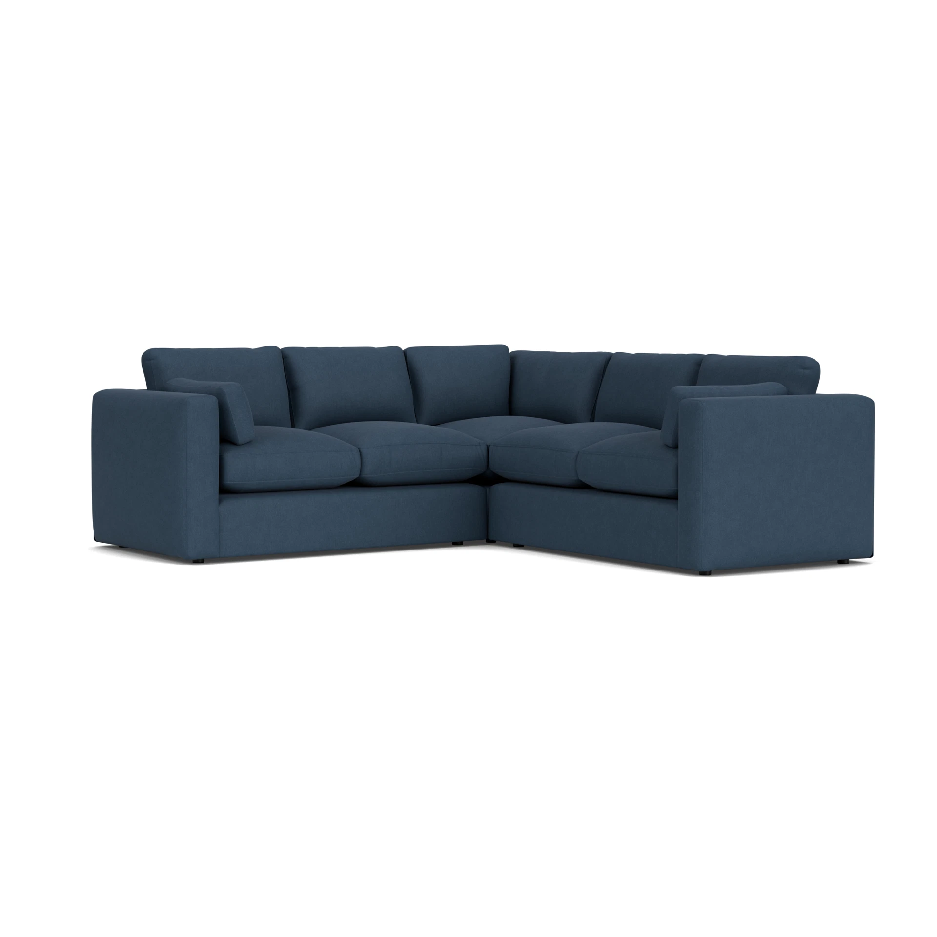 Clarke Compact Corner Sofa in House Linen Mix - Indigo with undefined legs
