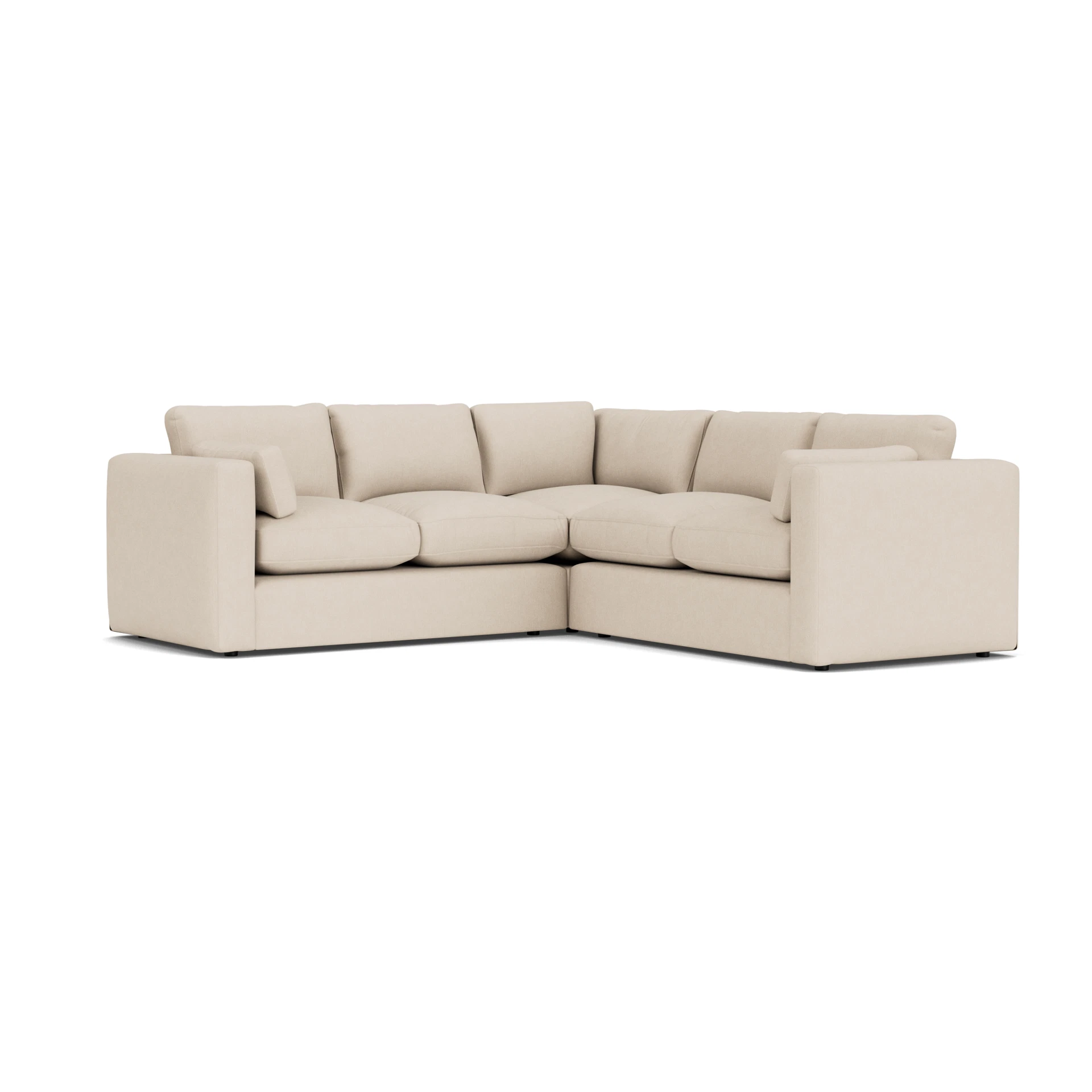 Clarke Compact Corner Sofa in House Linen Mix - Lily White with undefined legs