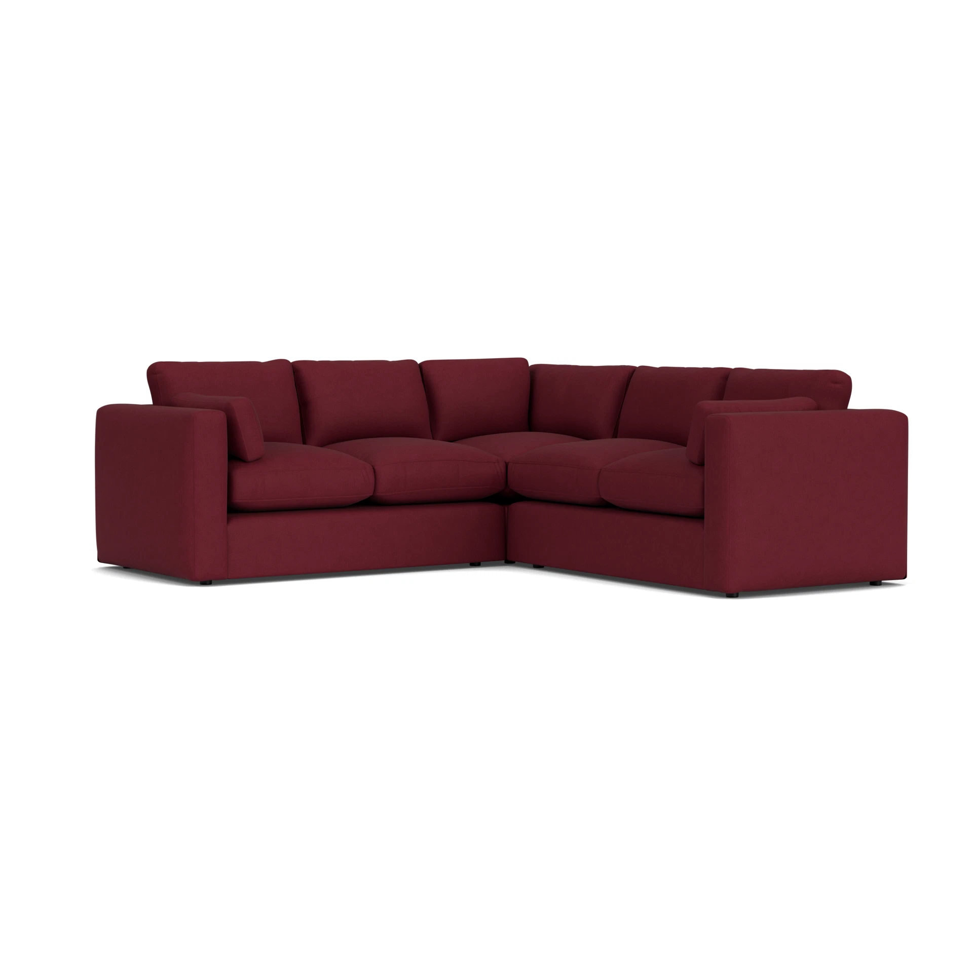 Clarke Compact Corner Sofa in House Linen Mix - Rosehip with undefined legs