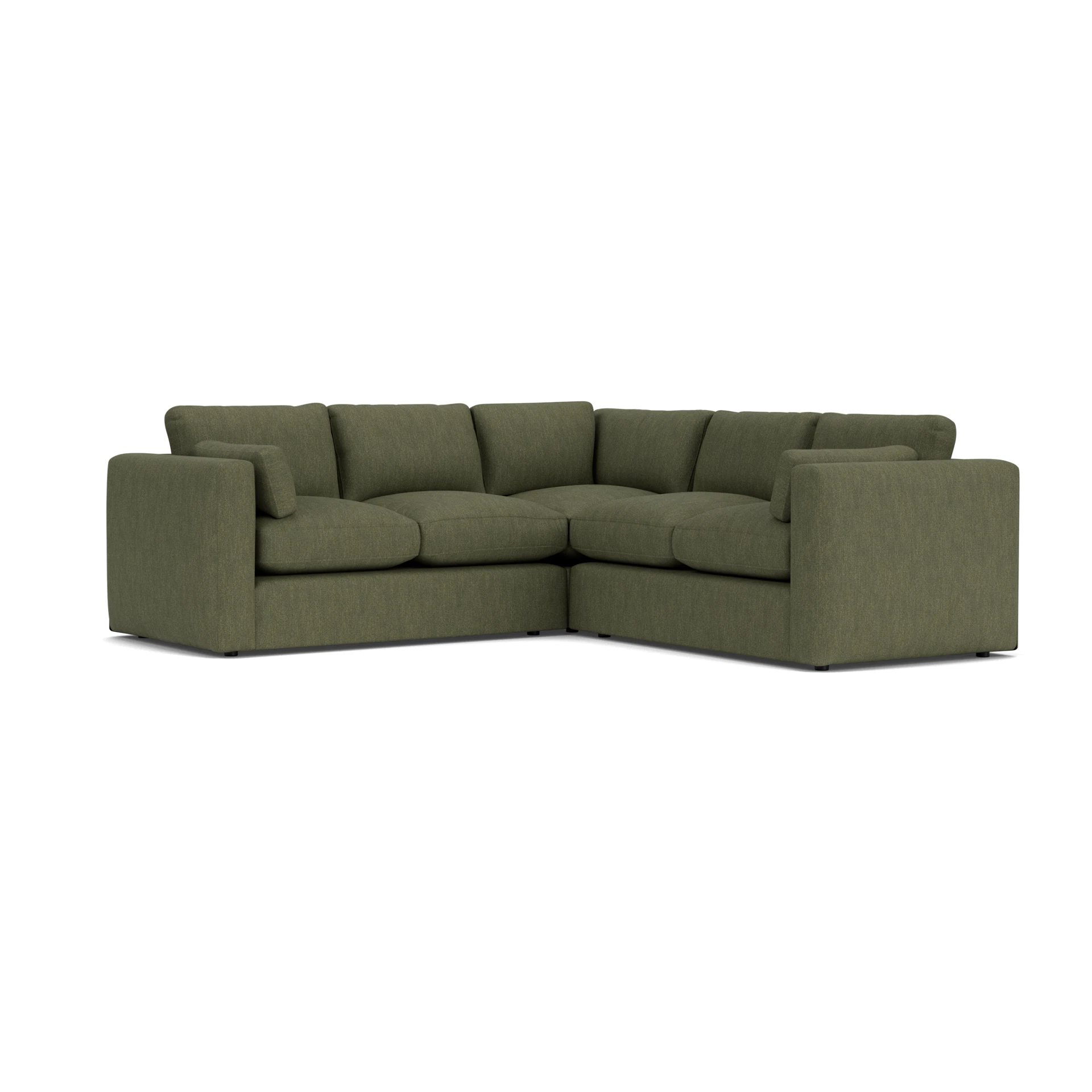 Clarke Compact Corner Sofa in Luxury Italian Linen - Fern with undefined legs