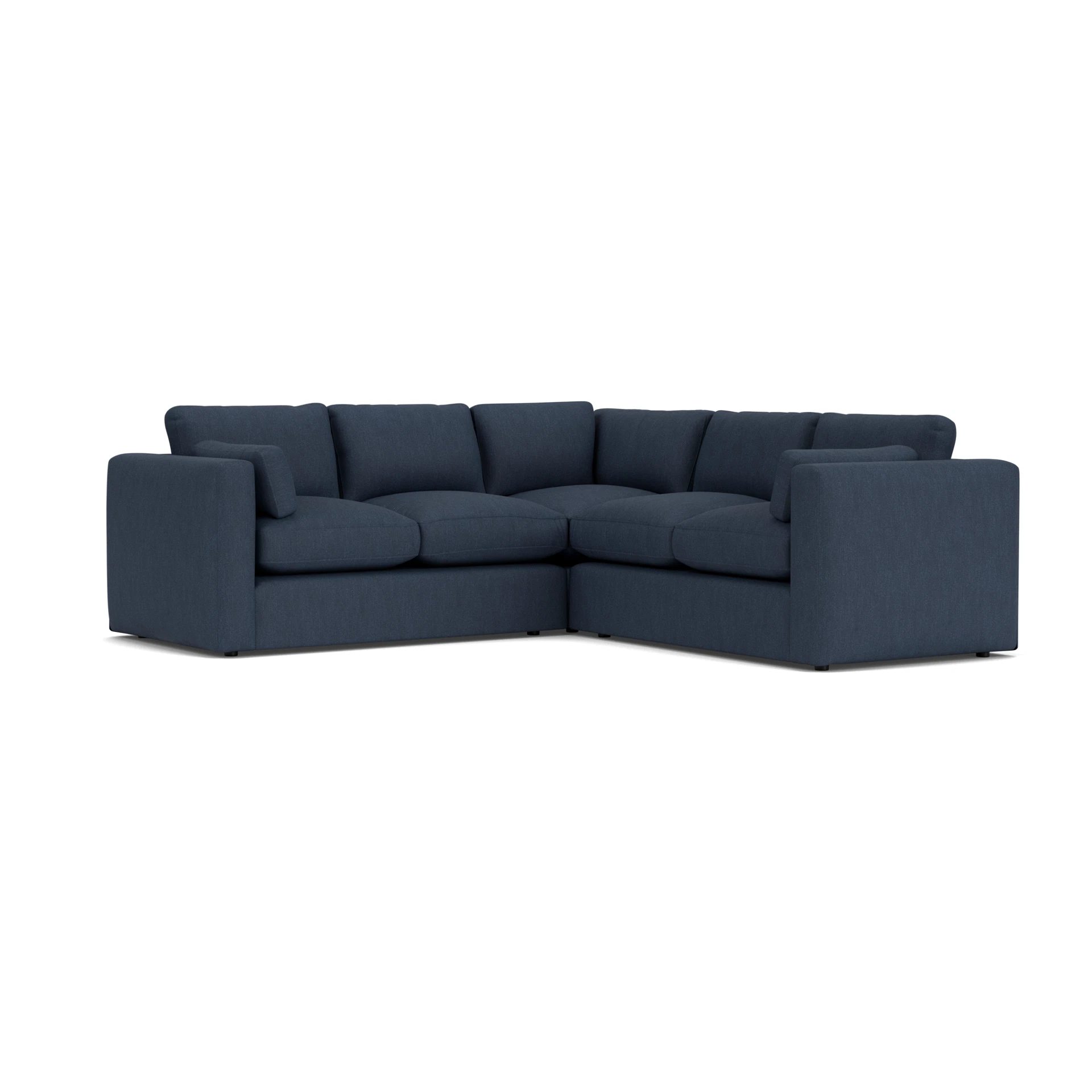 Clarke Compact Corner Sofa in Luxury Italian Linen - Indigo with undefined legs